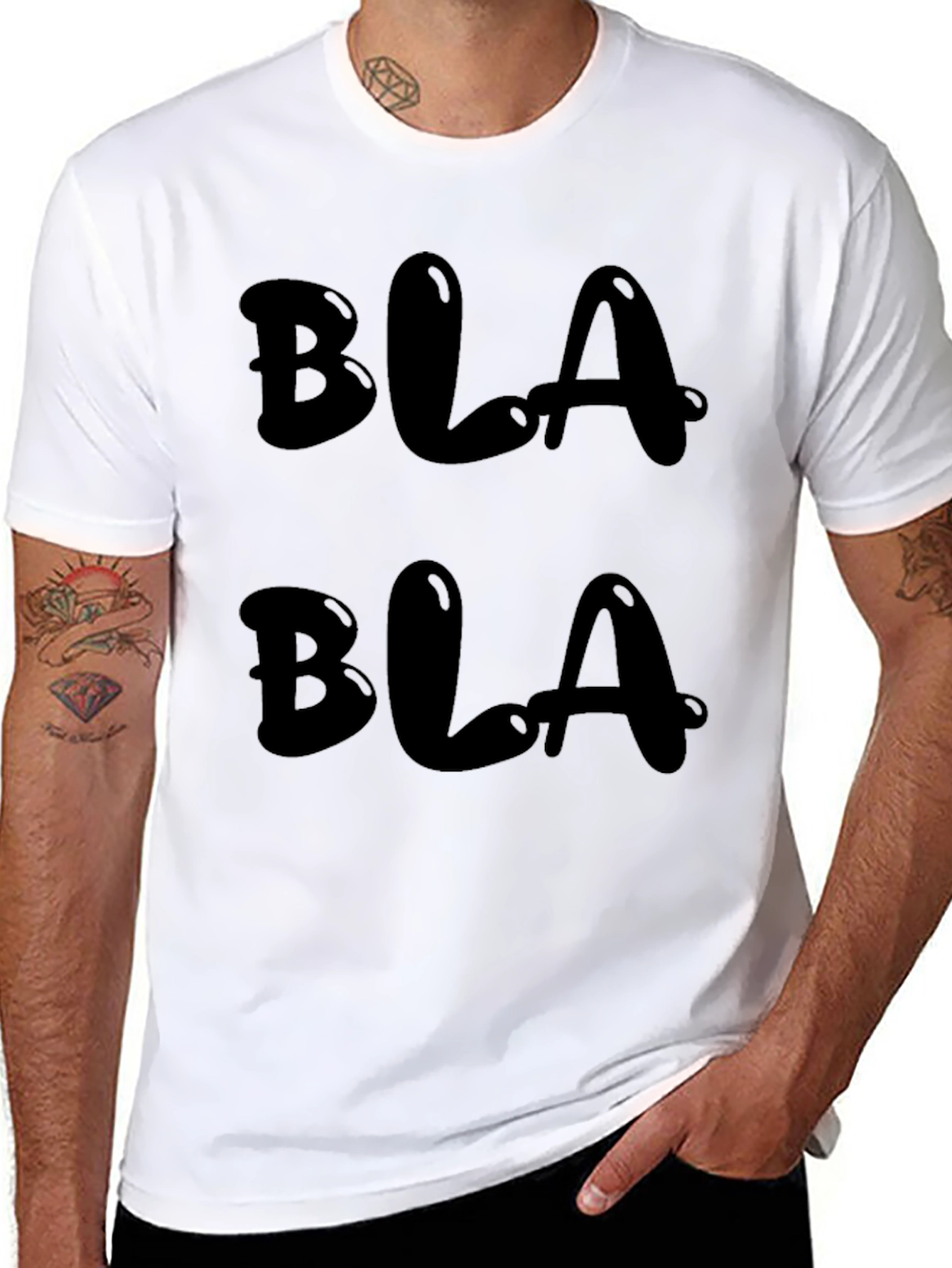 Blah T-Shirt Black Cotton Casual Tee