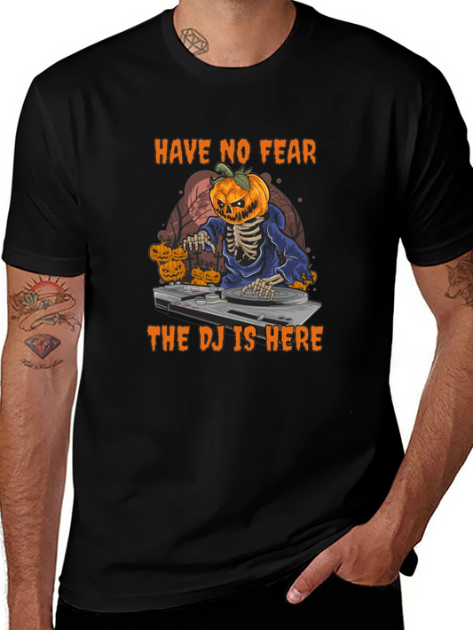 Halloween DJ Skeleton Pumpkin T-Shirt