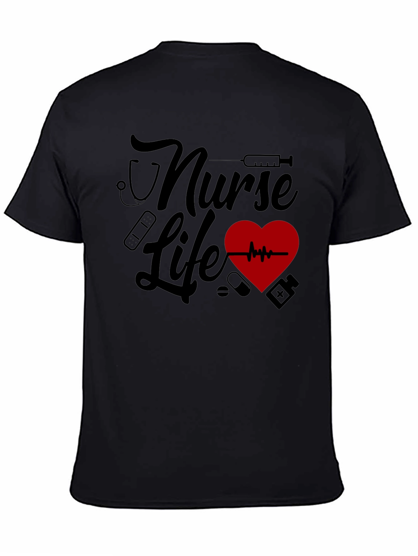 Nurse Life Graphic Tee - Black
