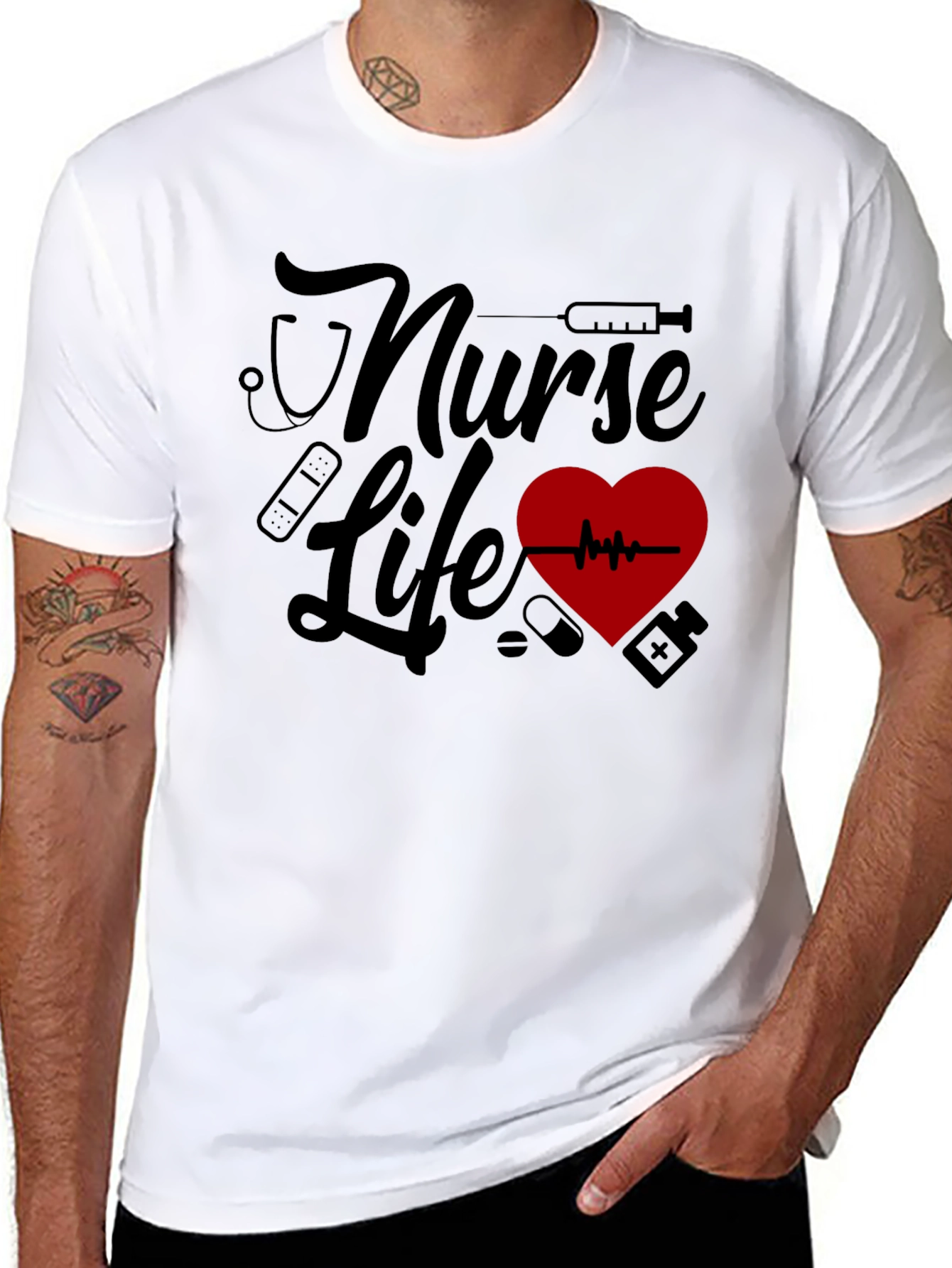 Nurse Life Graphic Tee - Black