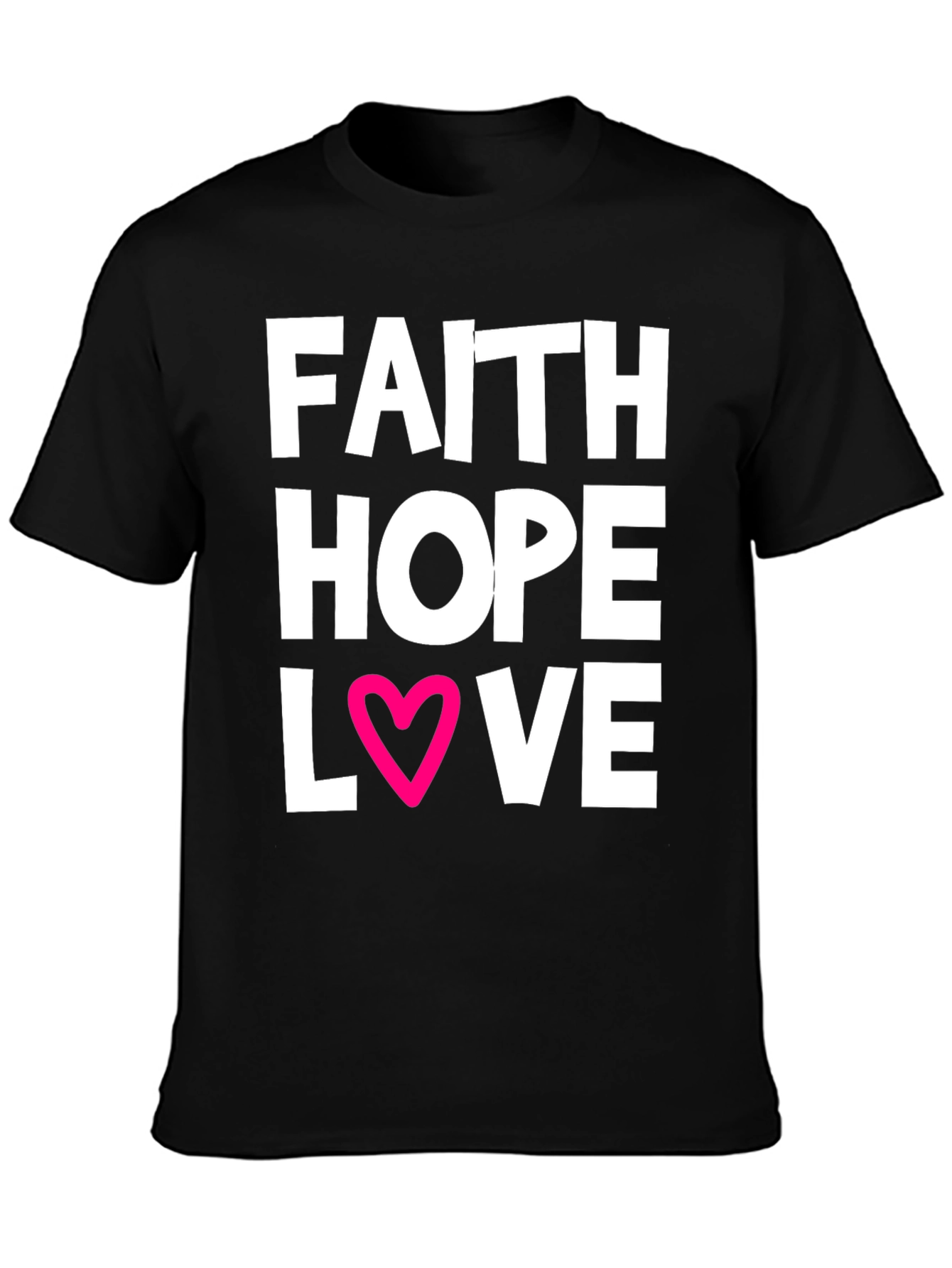 Faith Hope Love T-Shirt Black Cotton Blend