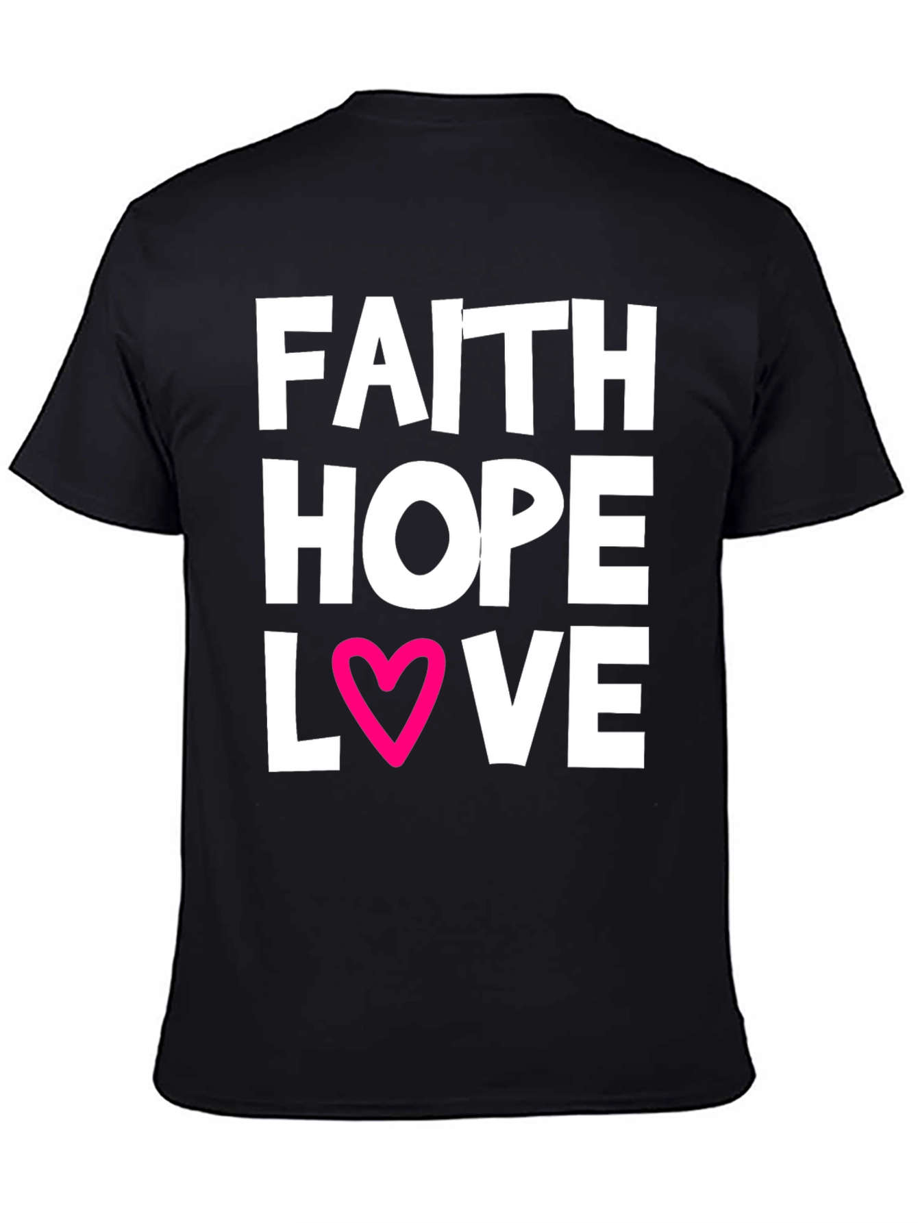 Faith Hope Love T-Shirt Black Cotton Blend