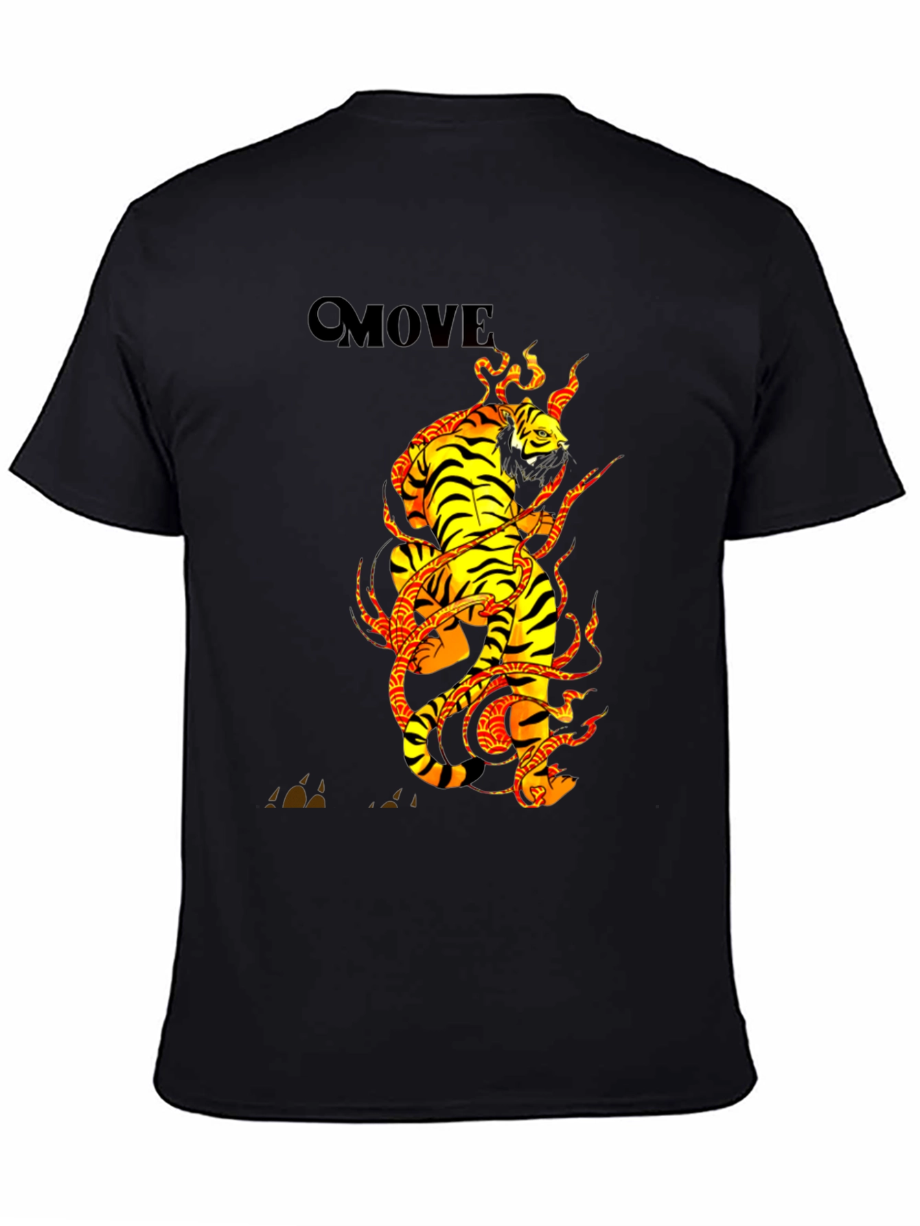 Tiger Graphic Print Black T-Shirt