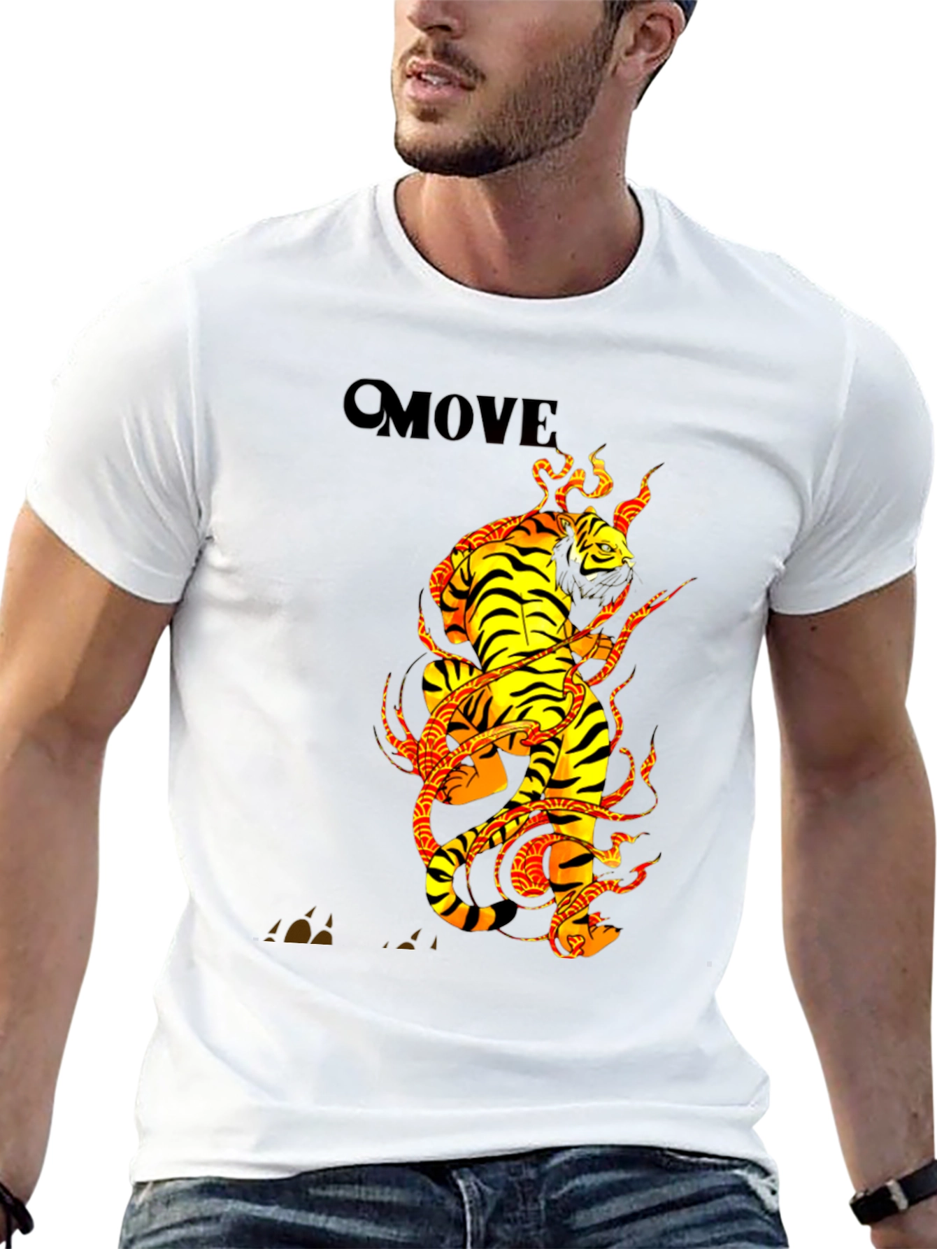 Tiger Graphic Print Black T-Shirt
