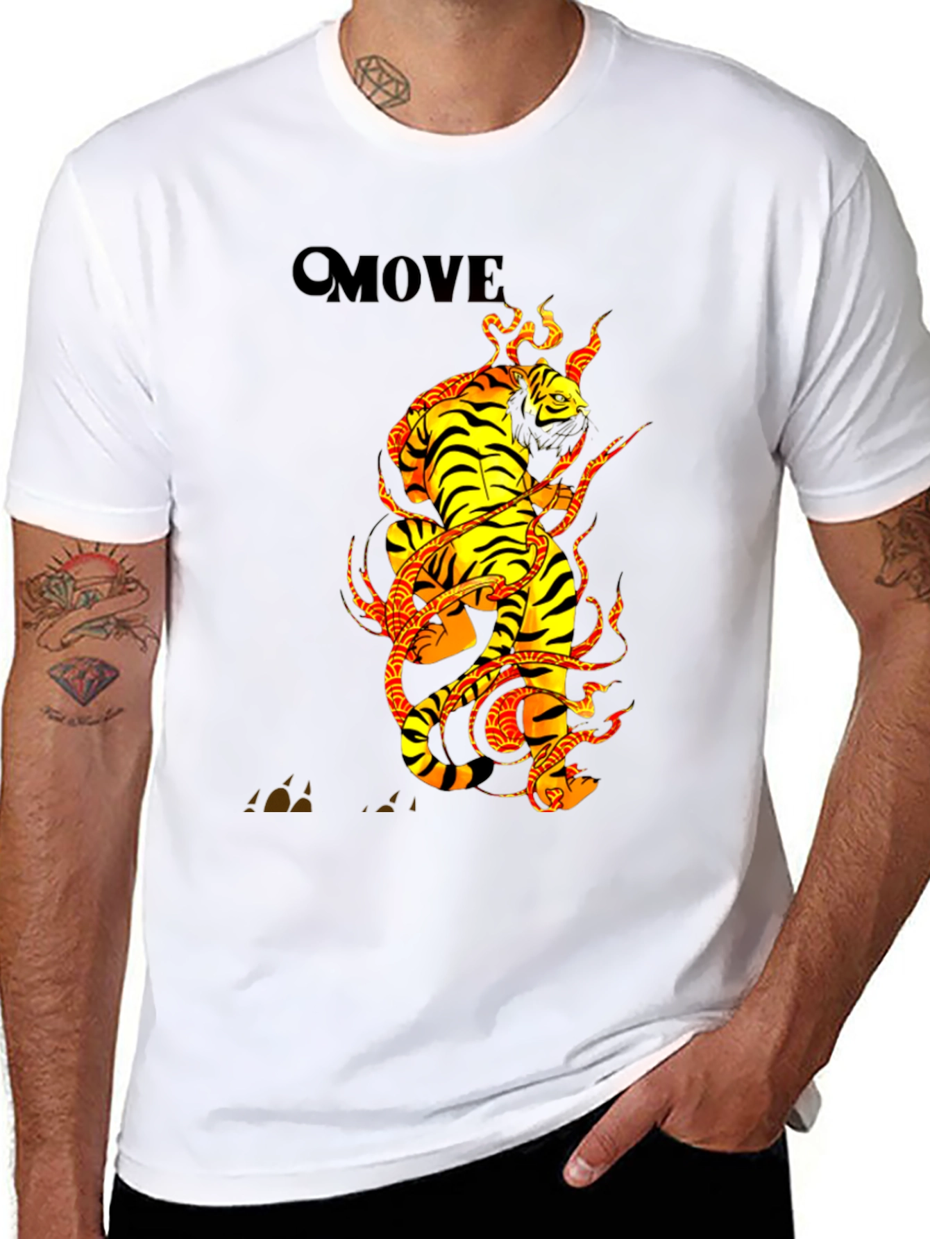 Tiger Graphic Print Black T-Shirt