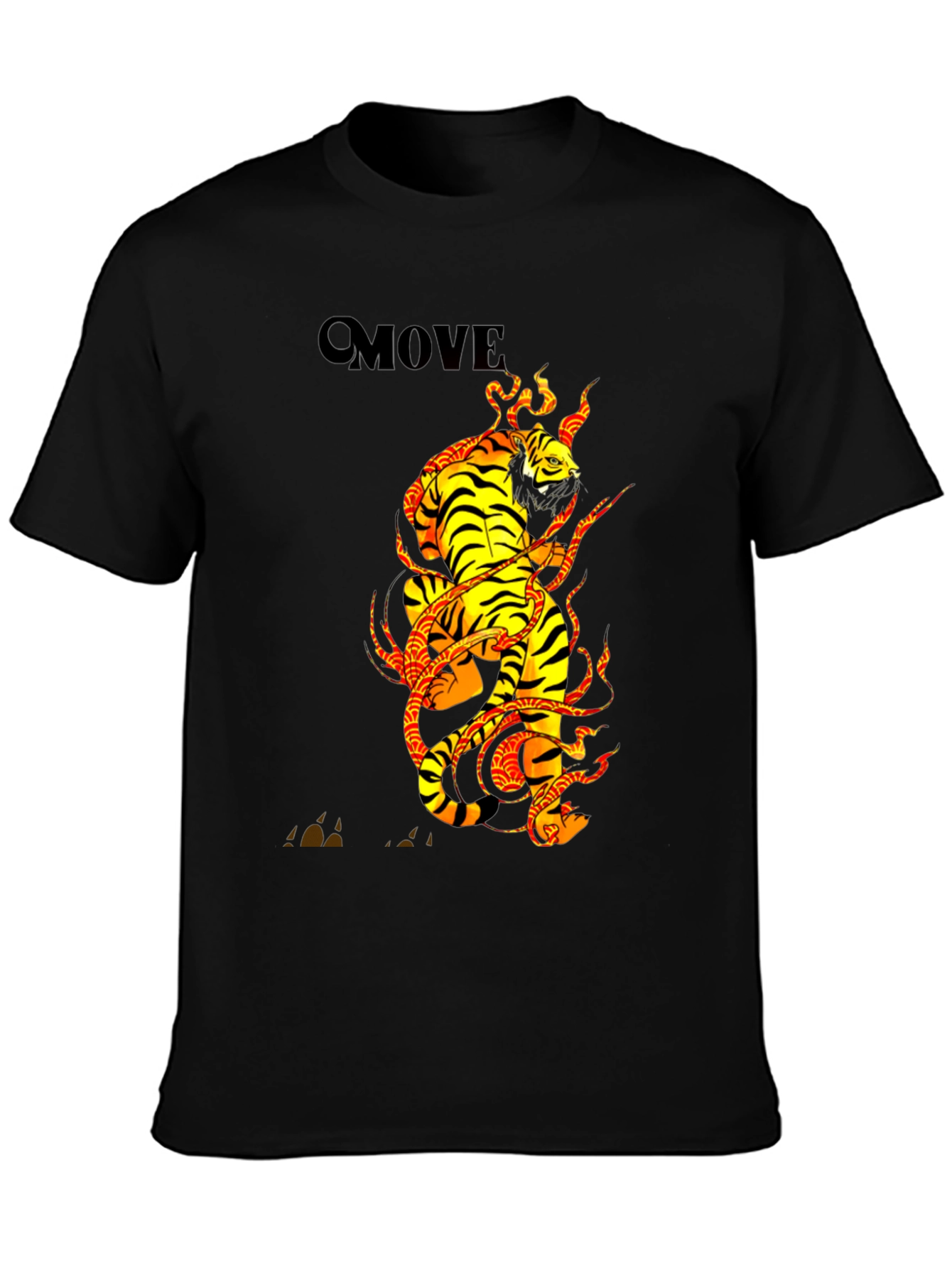 Tiger Graphic Print Black T-Shirt