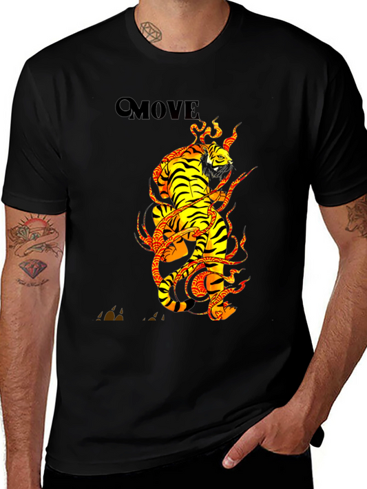 Tiger Graphic Print Black T-Shirt