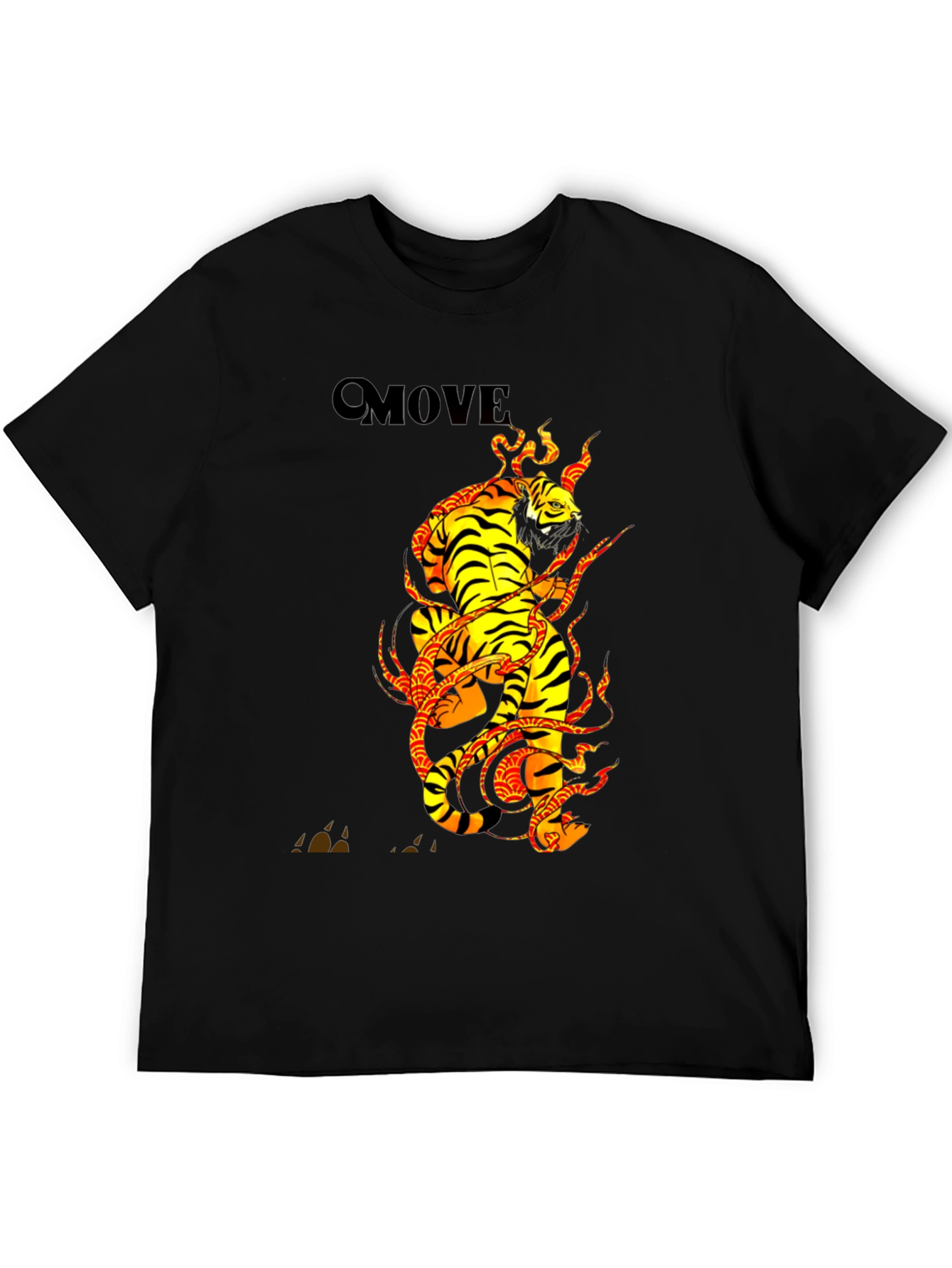 Tiger Graphic Print Black T-Shirt