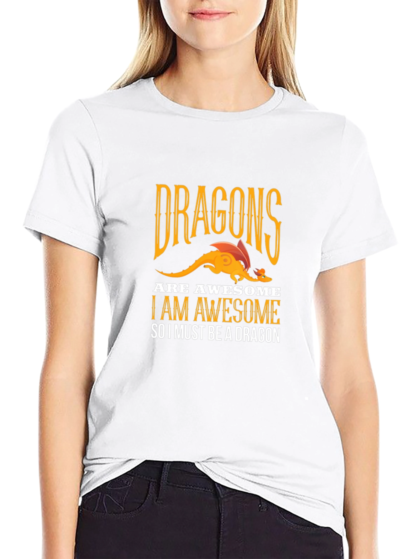 Awesome Dragon Graphic Tee - Black Cotton T-Shirt