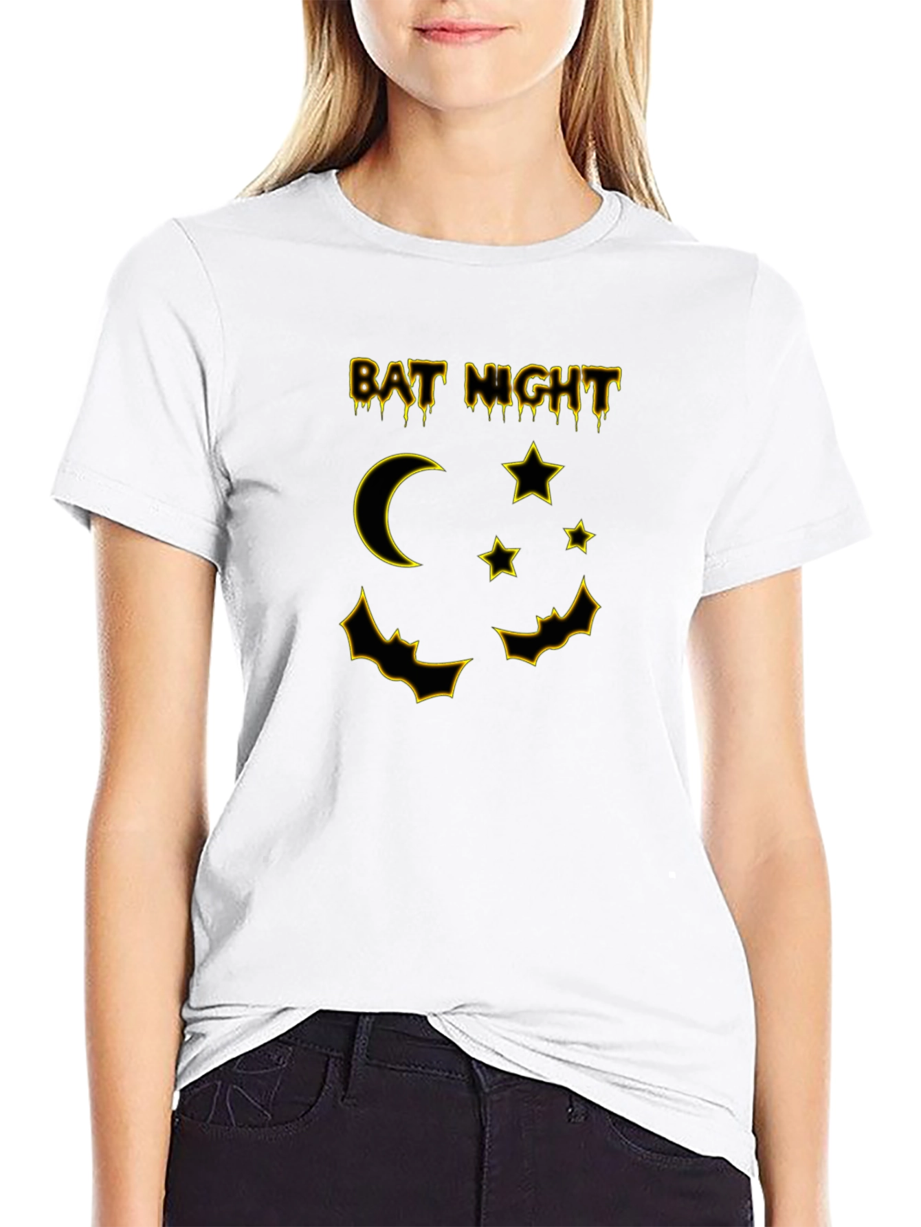 Bat Night Graphic T-Shirt - Mens Halloween Tee