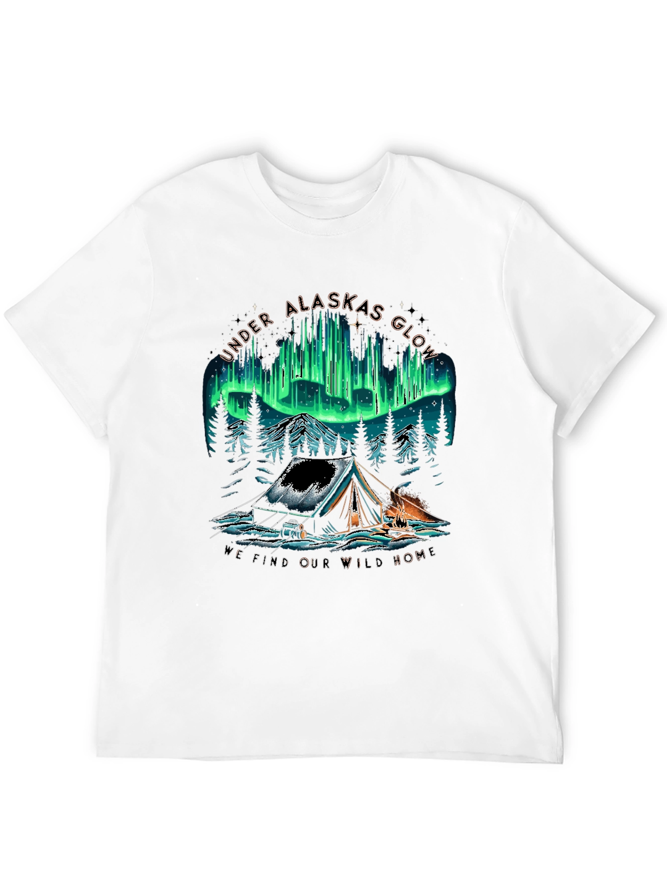 Alaska Glow Camping T-Shirt - Wild Home