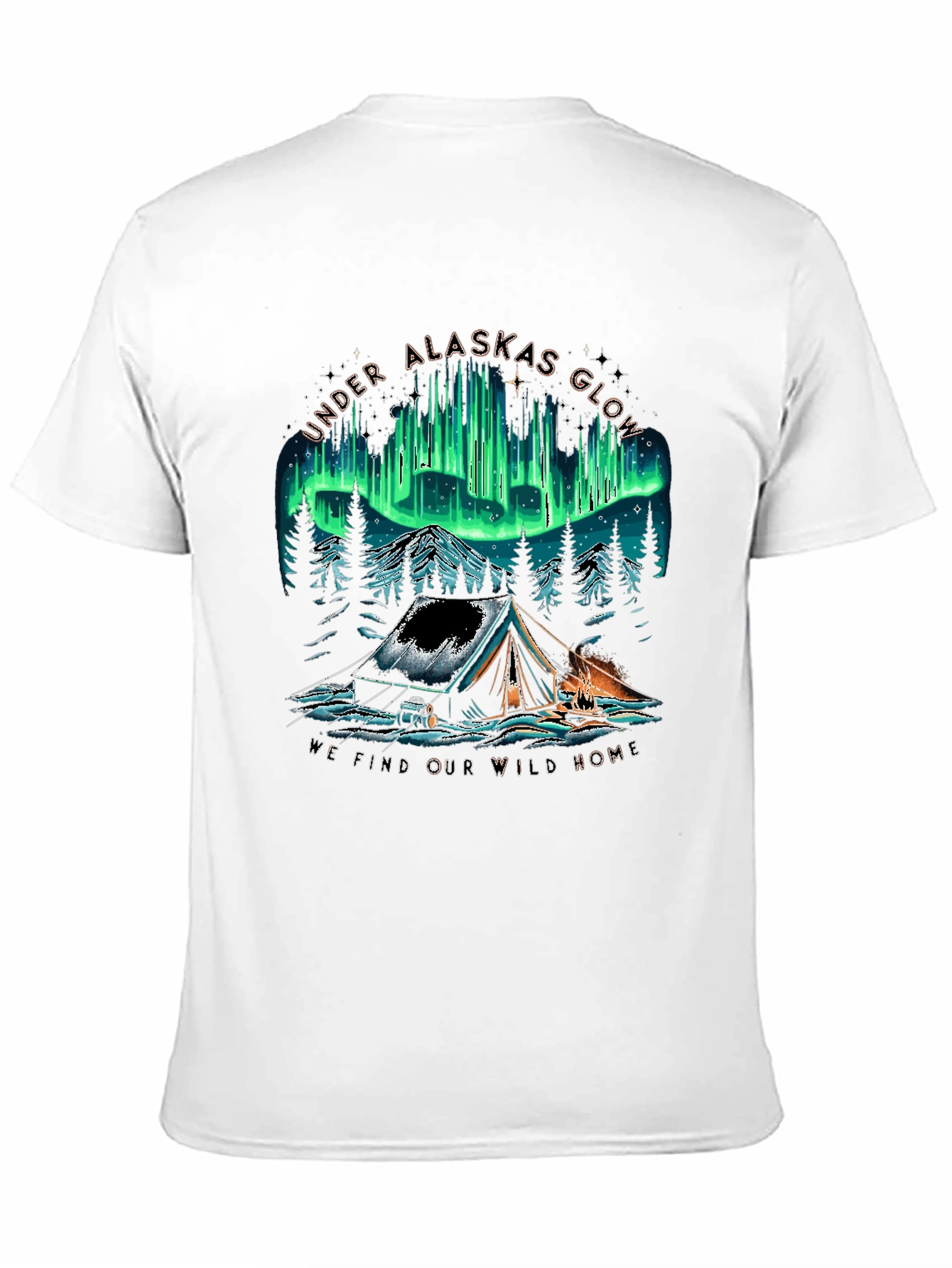 Alaska Glow Camping T-Shirt - Wild Home