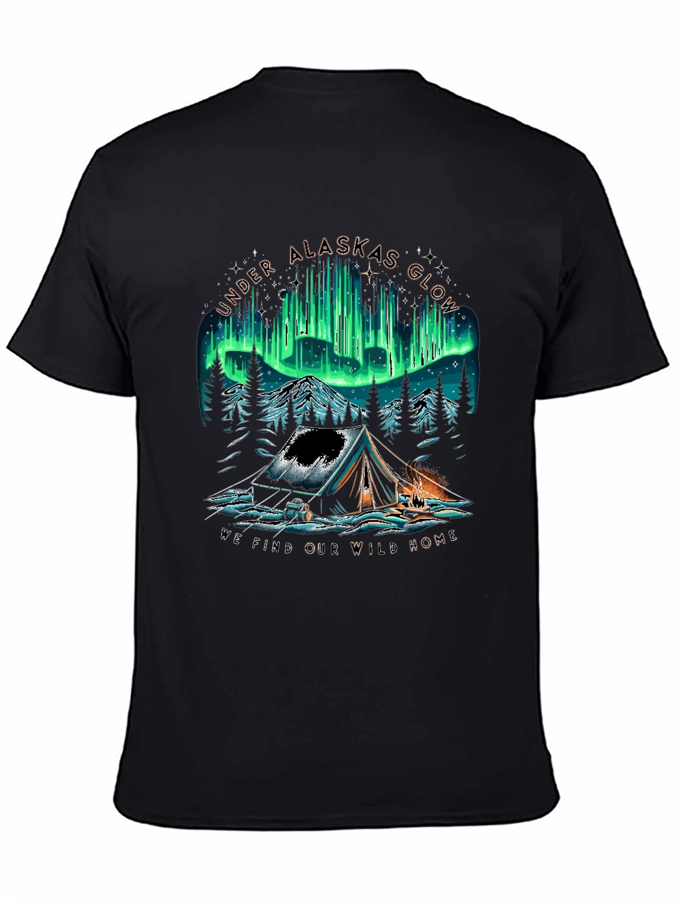 Alaska Glow Camping T-Shirt - Wild Home