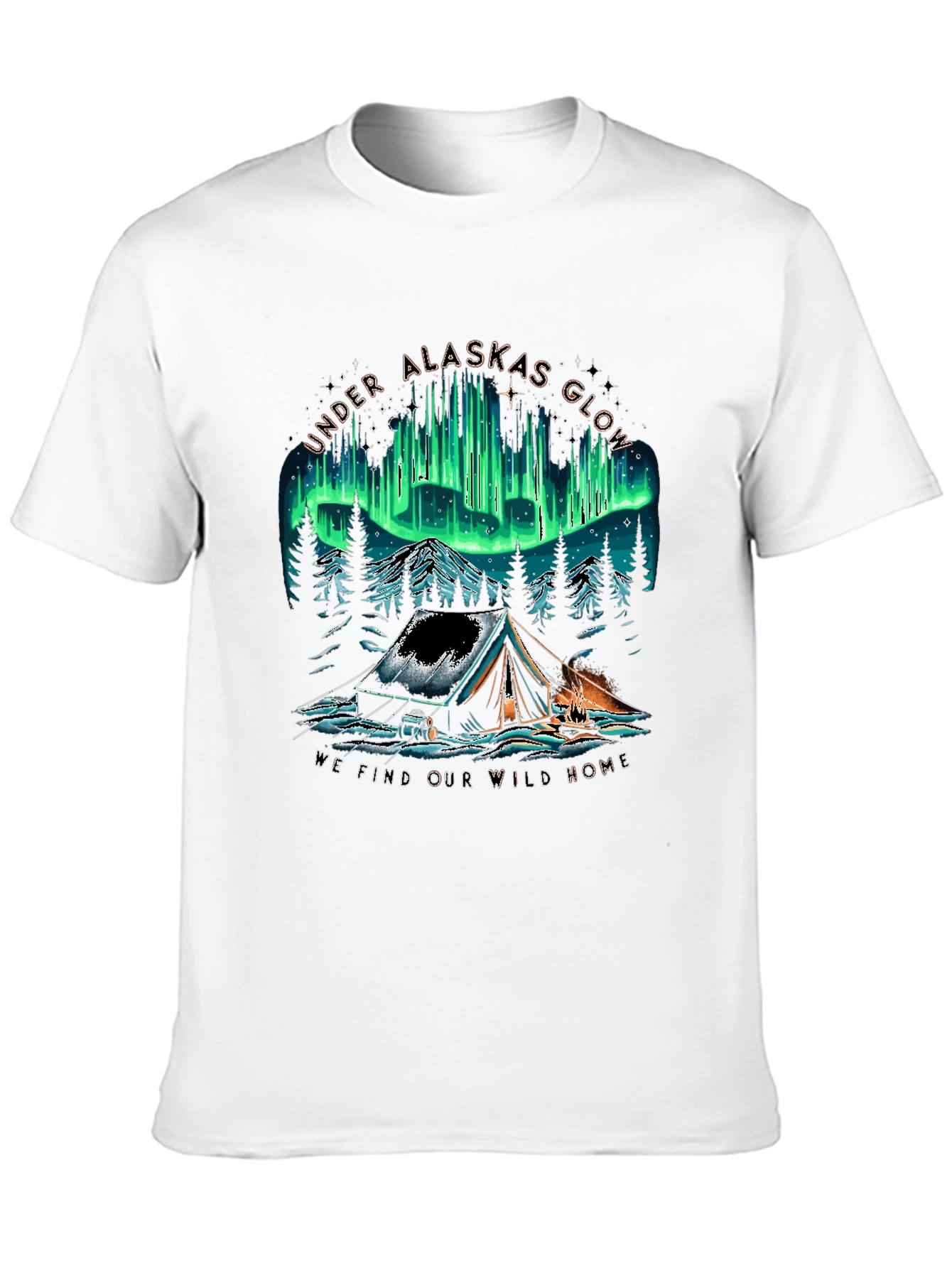 Alaska Glow Camping T-Shirt - Wild Home