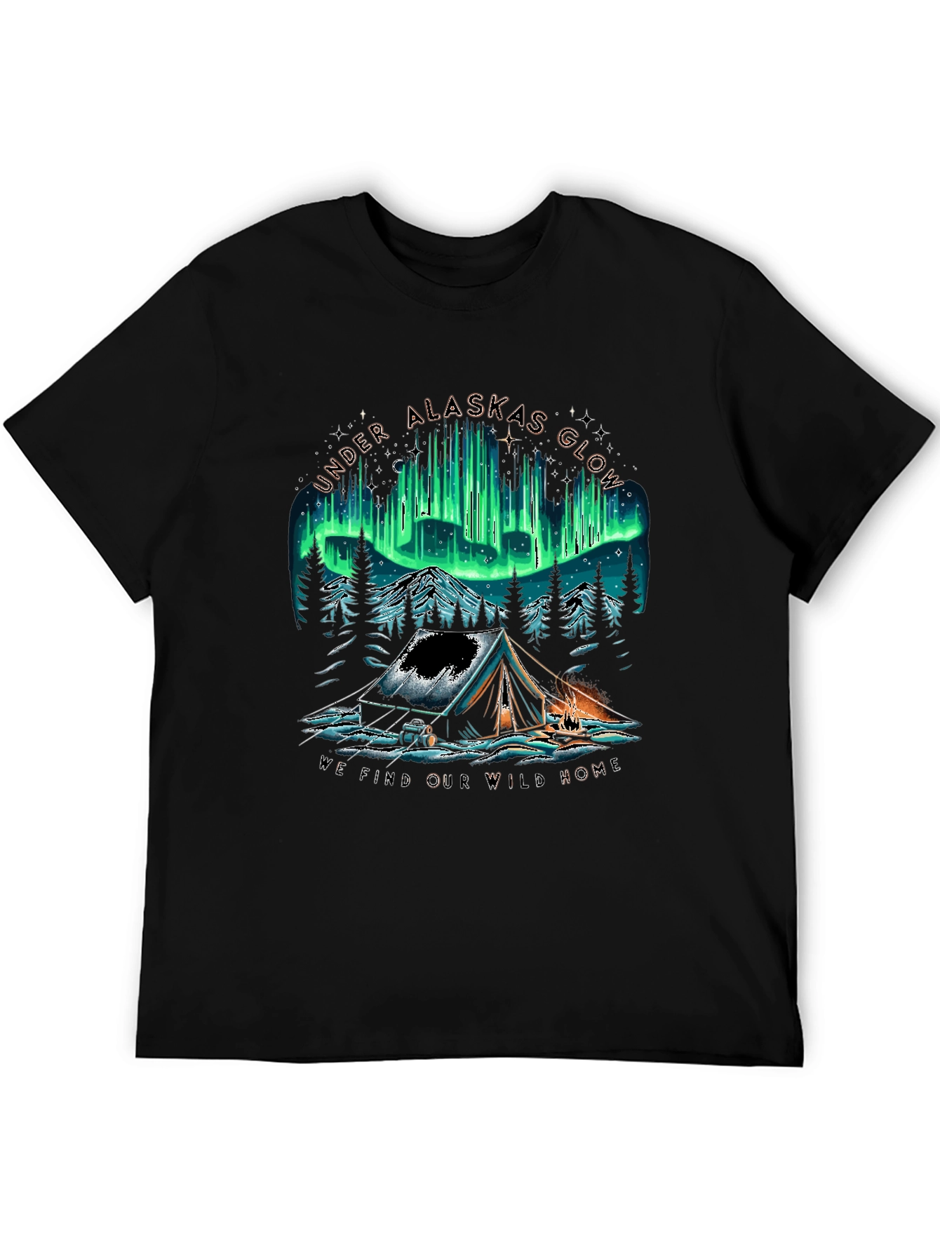 Alaska Glow Camping T-Shirt - Wild Home