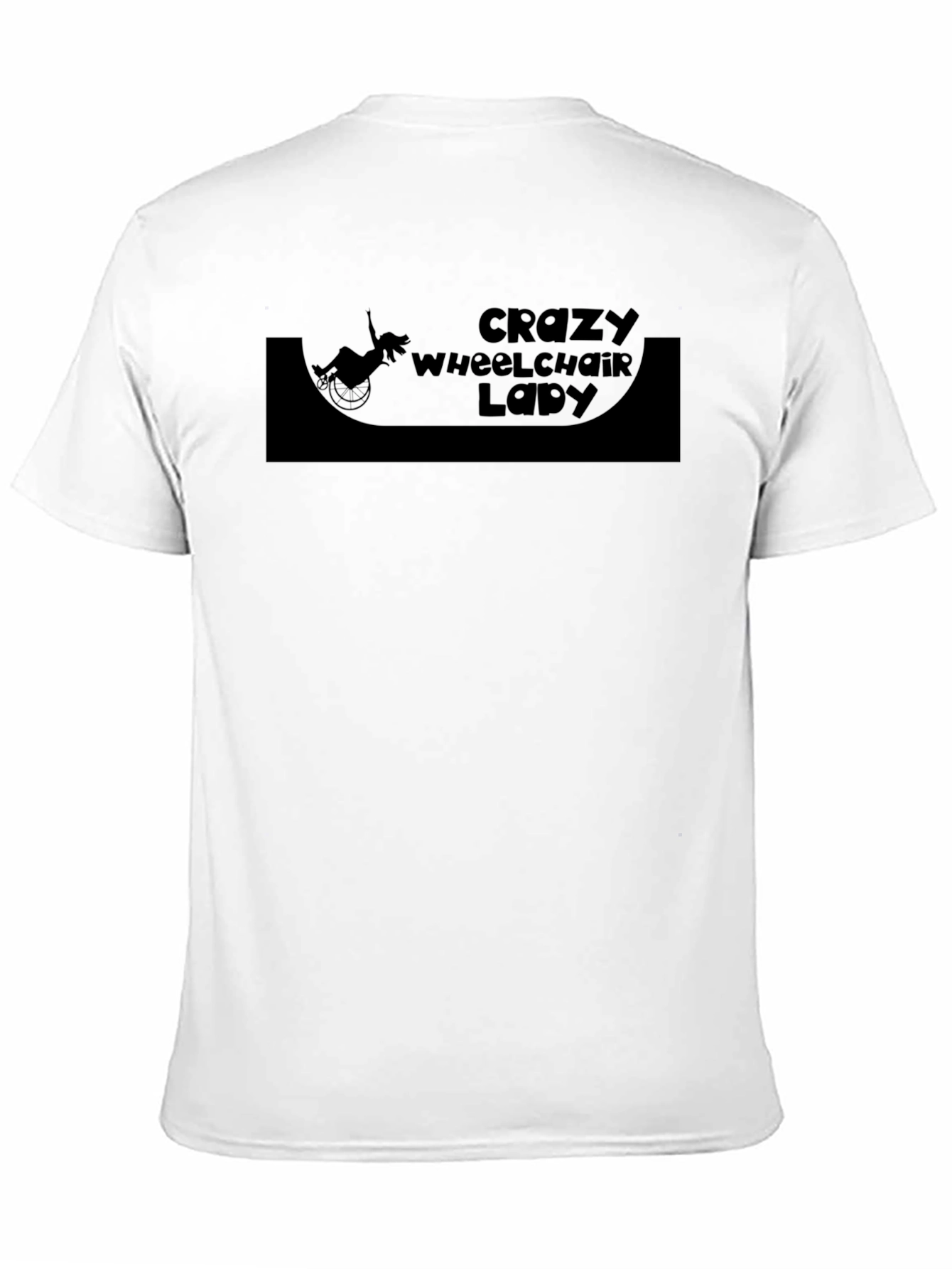Crazy Wheelchair Lady Black T-Shirt