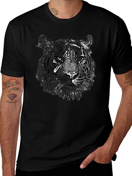 Black Tiger Graphic Tee - Stylish Animal Print