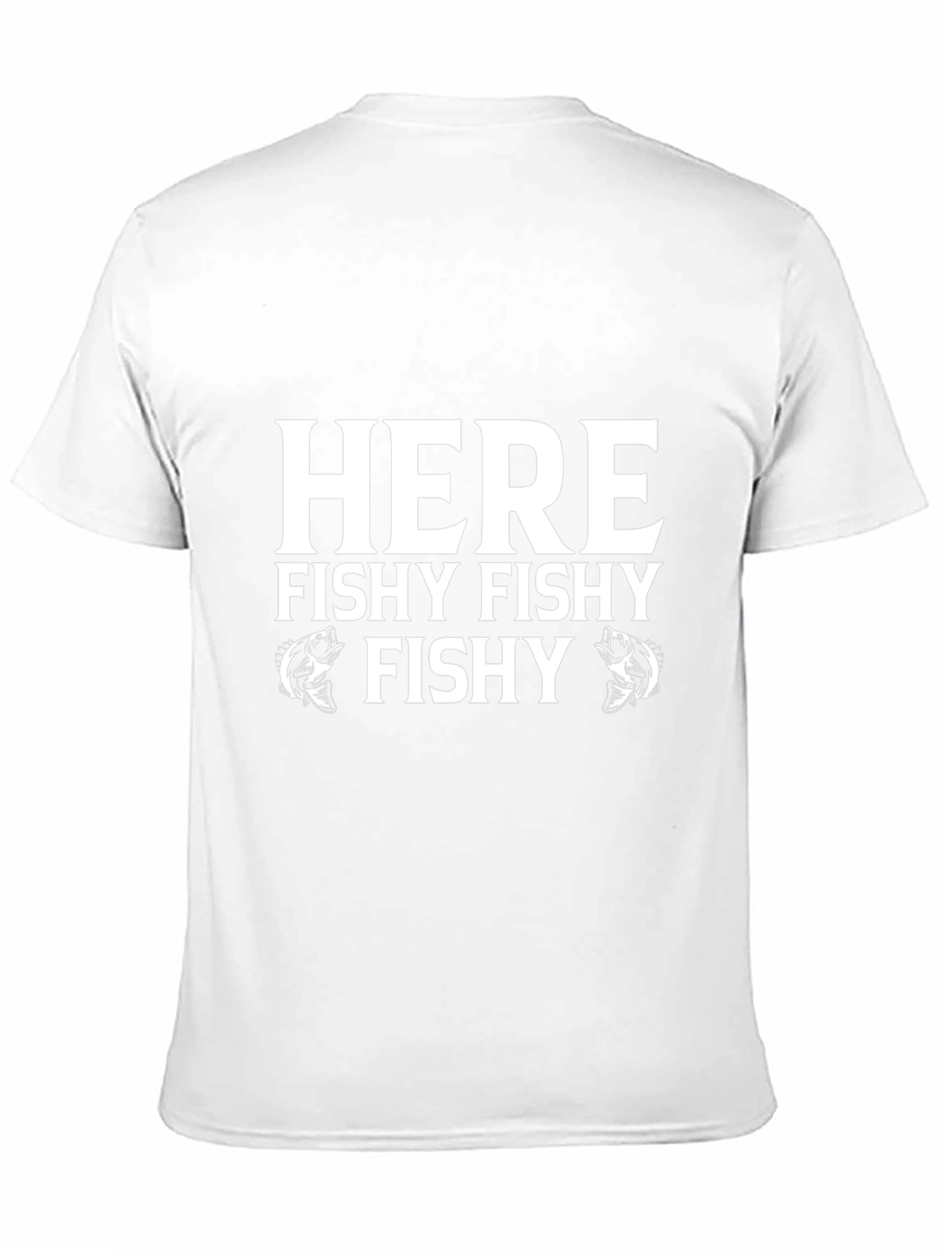 Here Fishy Fishy Fishing T-Shirt - Black Cotton Tee