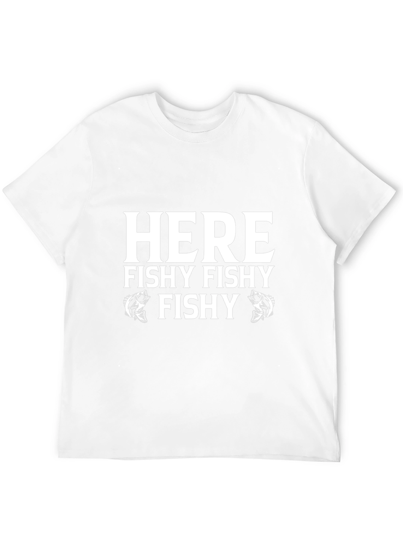 Here Fishy Fishy Fishing T-Shirt - Black Cotton Tee