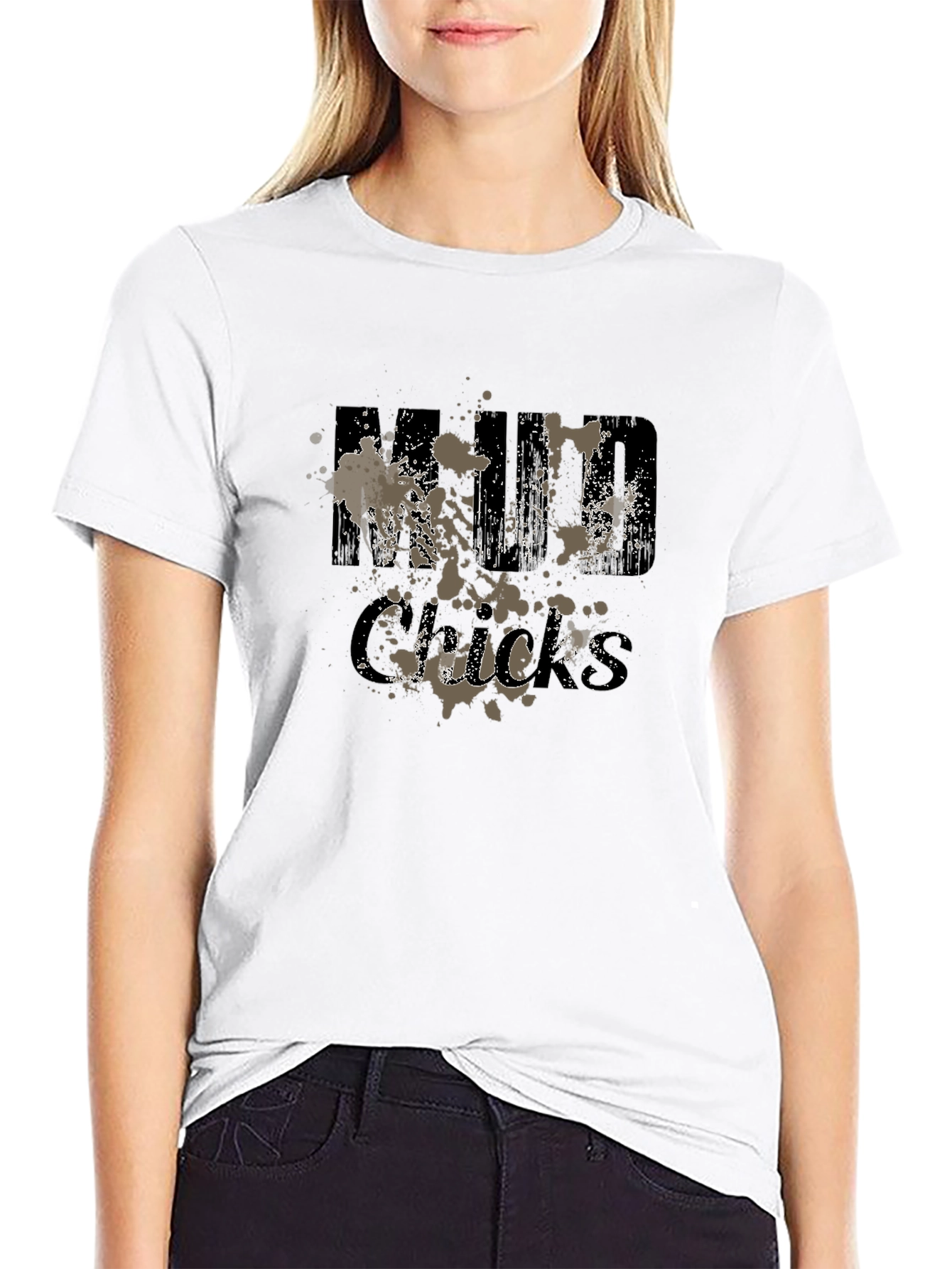 Mud Chicks Graphic Tee - Black Cotton Blend