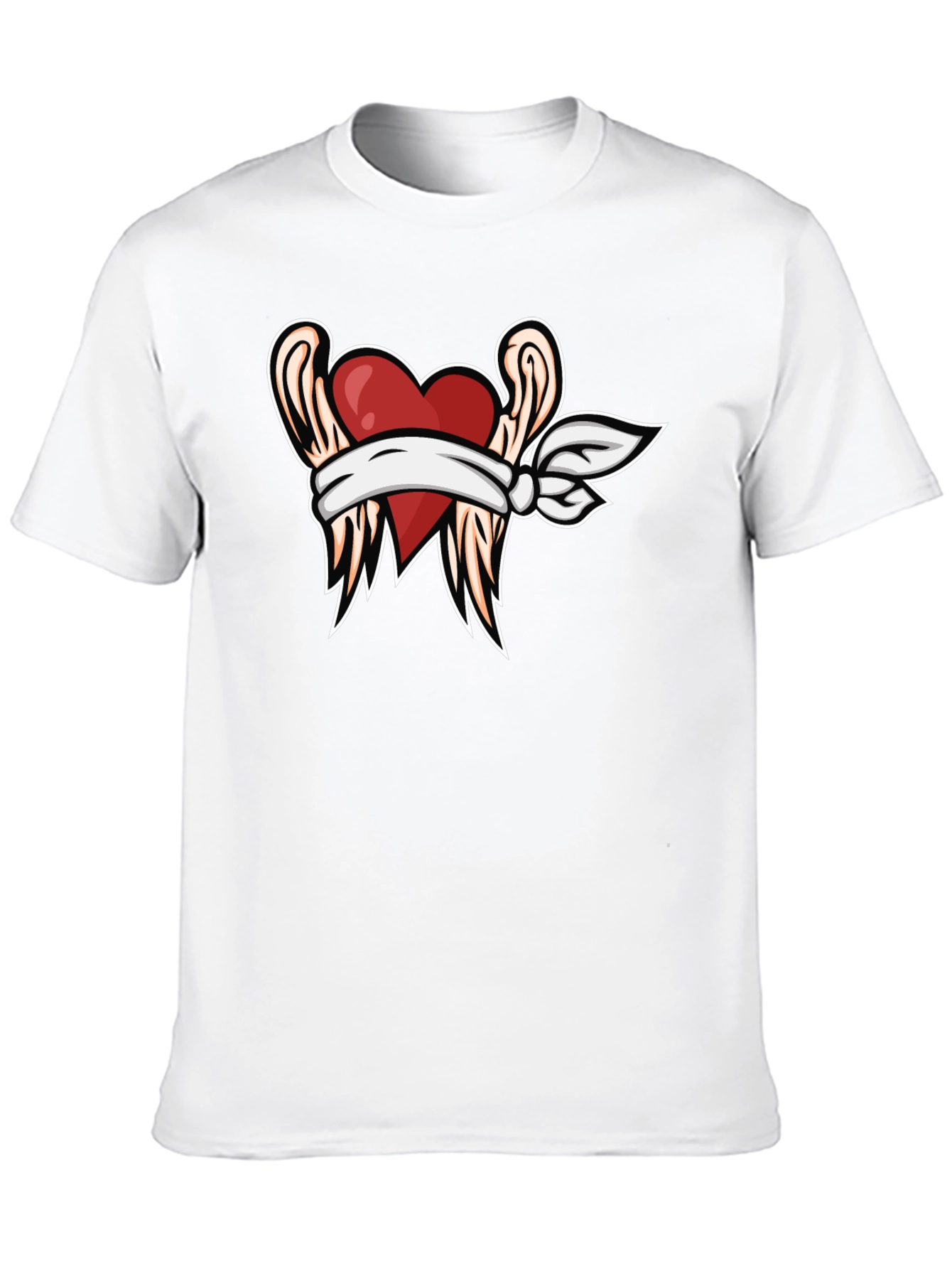 Heart with Wings Graphic Tee - Black T-Shirt