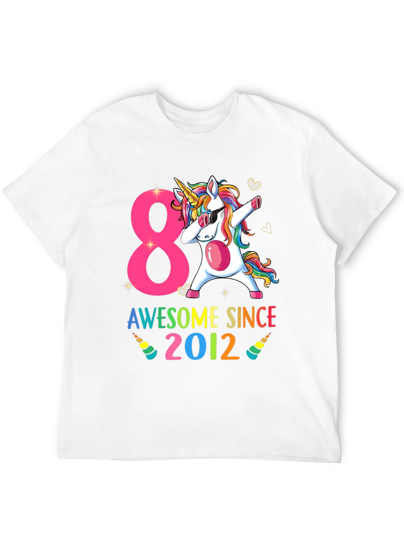 Awesome Since 2012 Unicorn Birthday T-Shirt