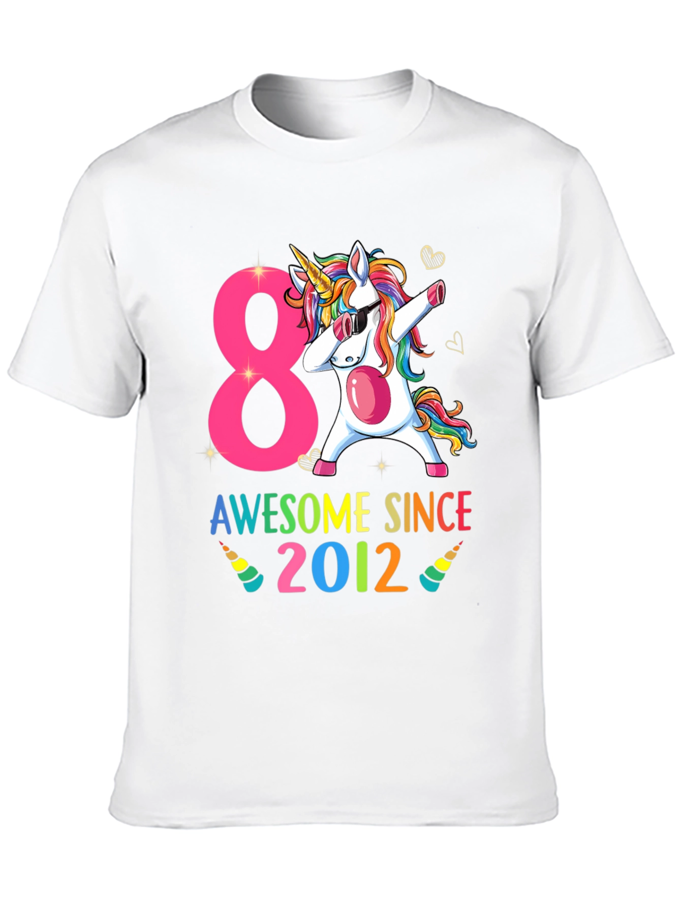 Awesome Since 2012 Unicorn Birthday T-Shirt