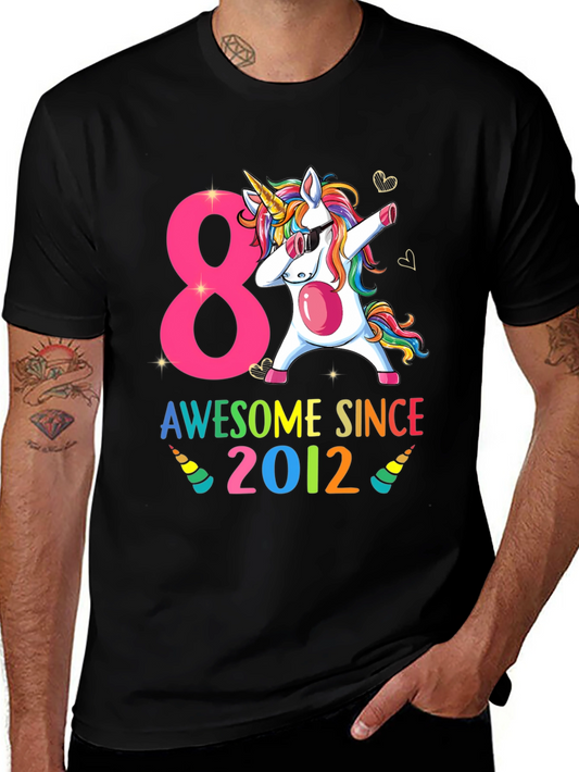 Awesome Since 2012 Unicorn Birthday T-Shirt