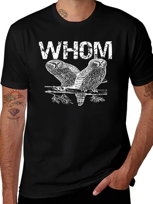 Whom Owl Graphic T-Shirt - Dark Humor Tee