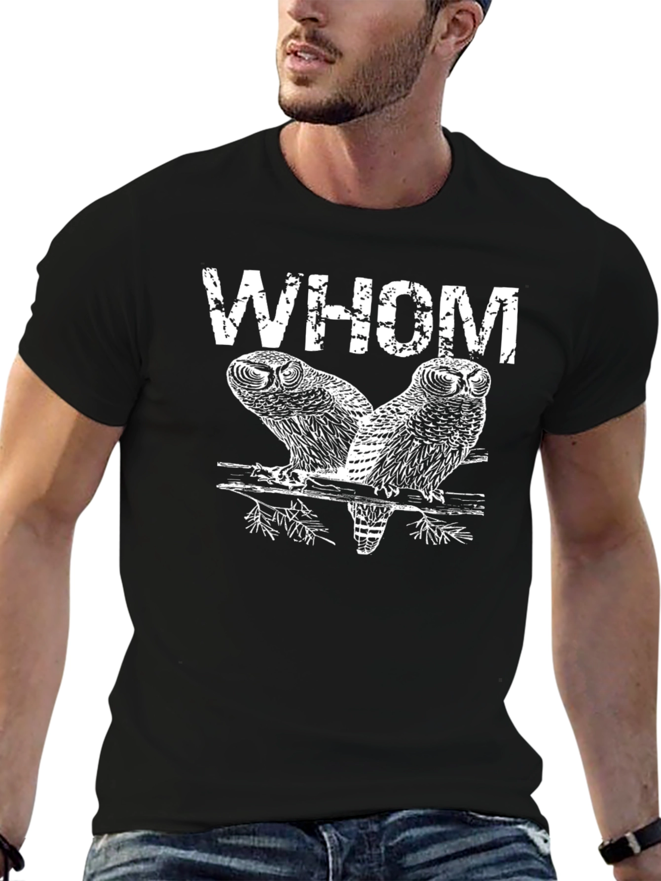 Whom Owl Graphic T-Shirt - Dark Humor Tee