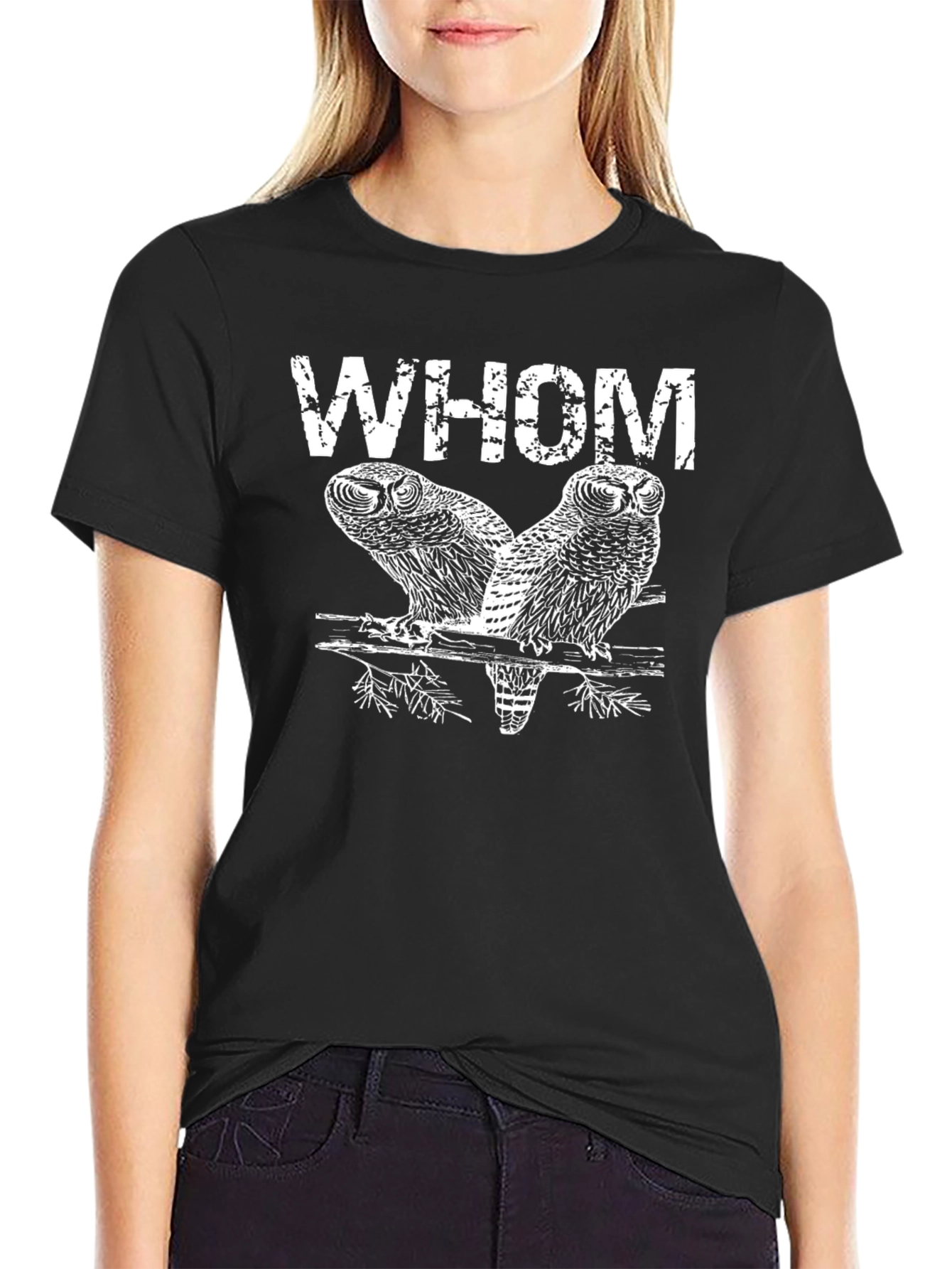 Whom Owl Graphic T-Shirt - Dark Humor Tee