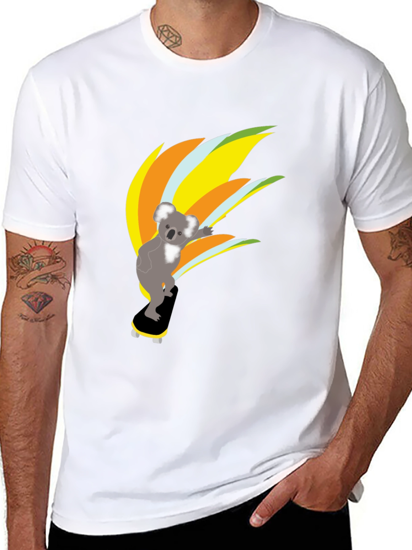 Skateboarding Koala Tee - Cool Graphic T-Shirt
