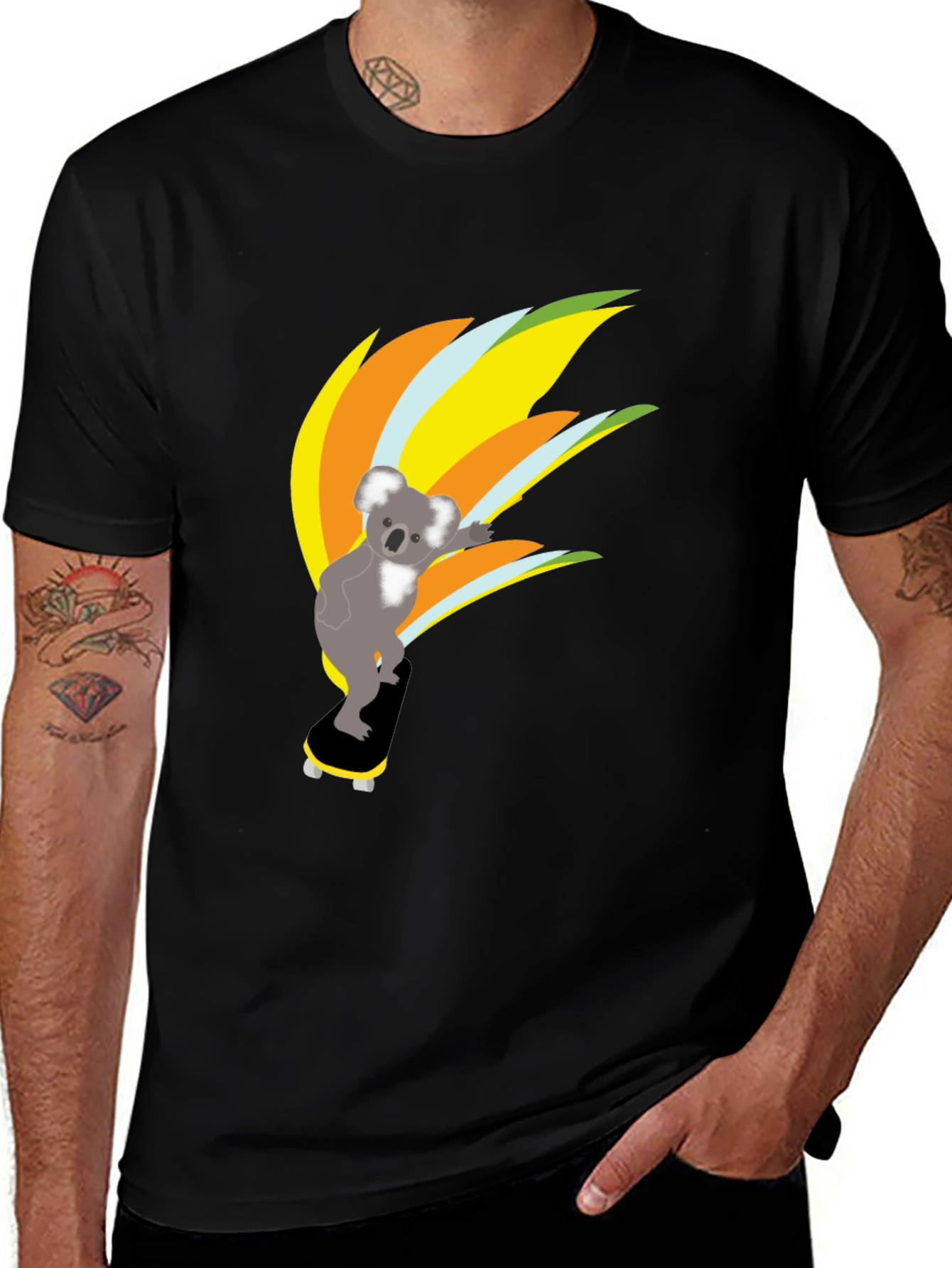 Skateboarding Koala Tee - Cool Graphic T-Shirt