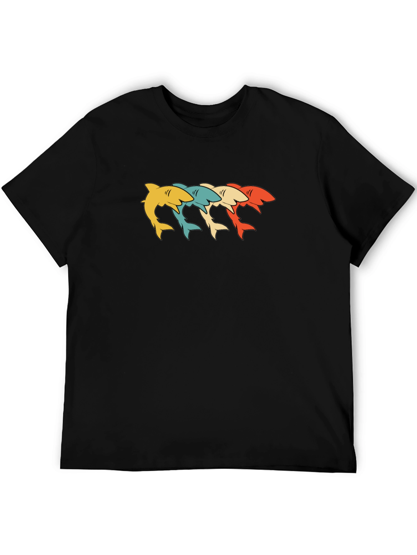 Retro Shark Graphic T-Shirt - Stylish Crew Neck Tee