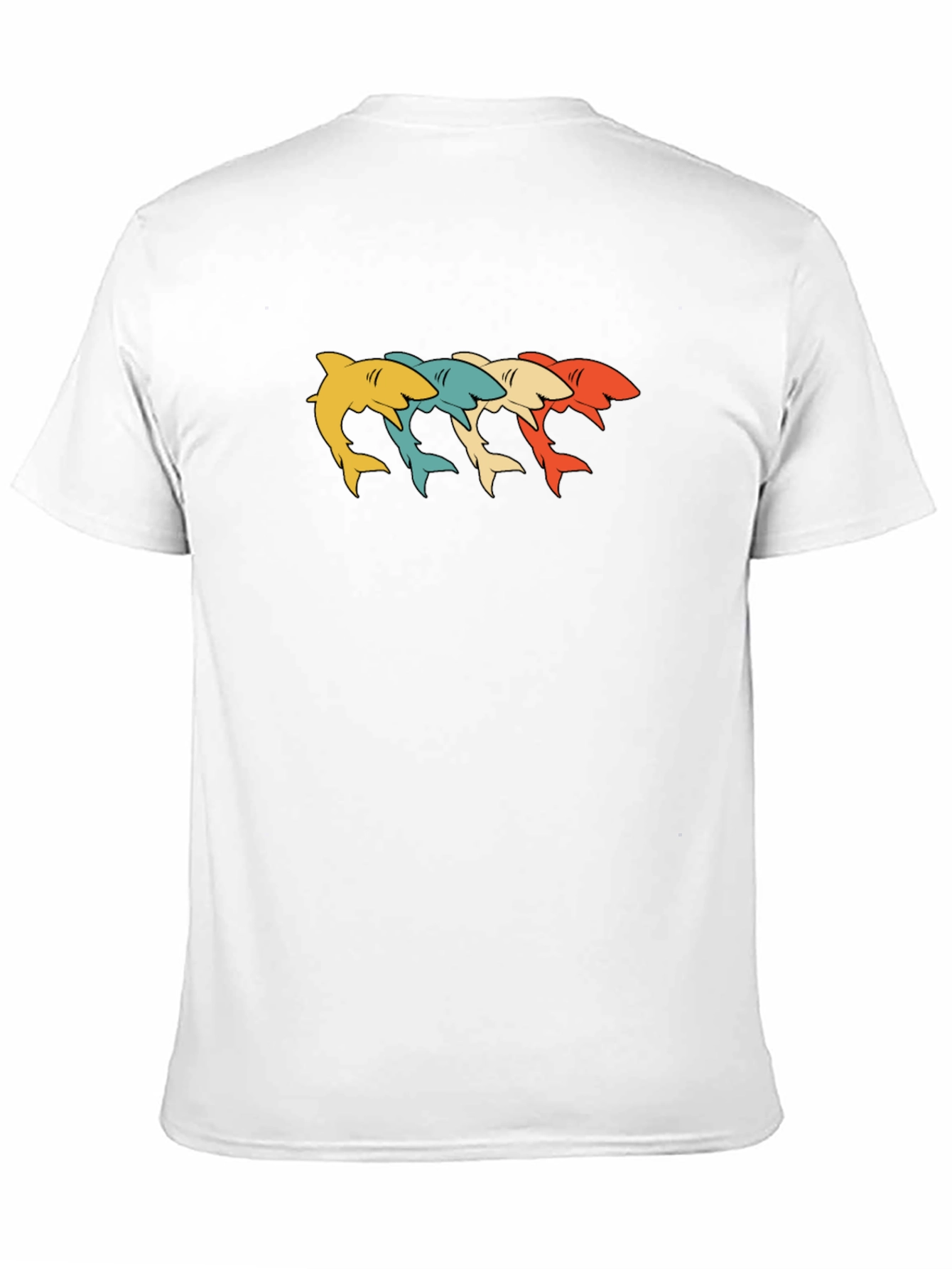 Retro Shark Graphic T-Shirt - Stylish Crew Neck Tee