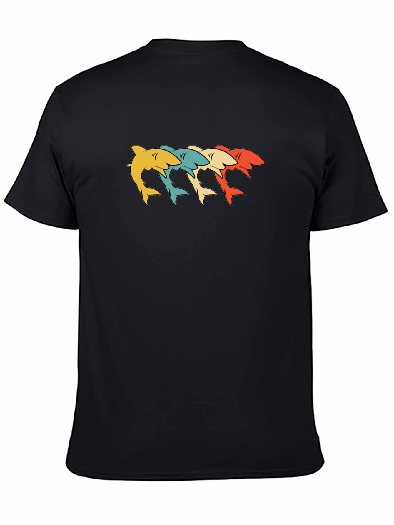 Retro Shark Graphic T-Shirt - Stylish Crew Neck Tee