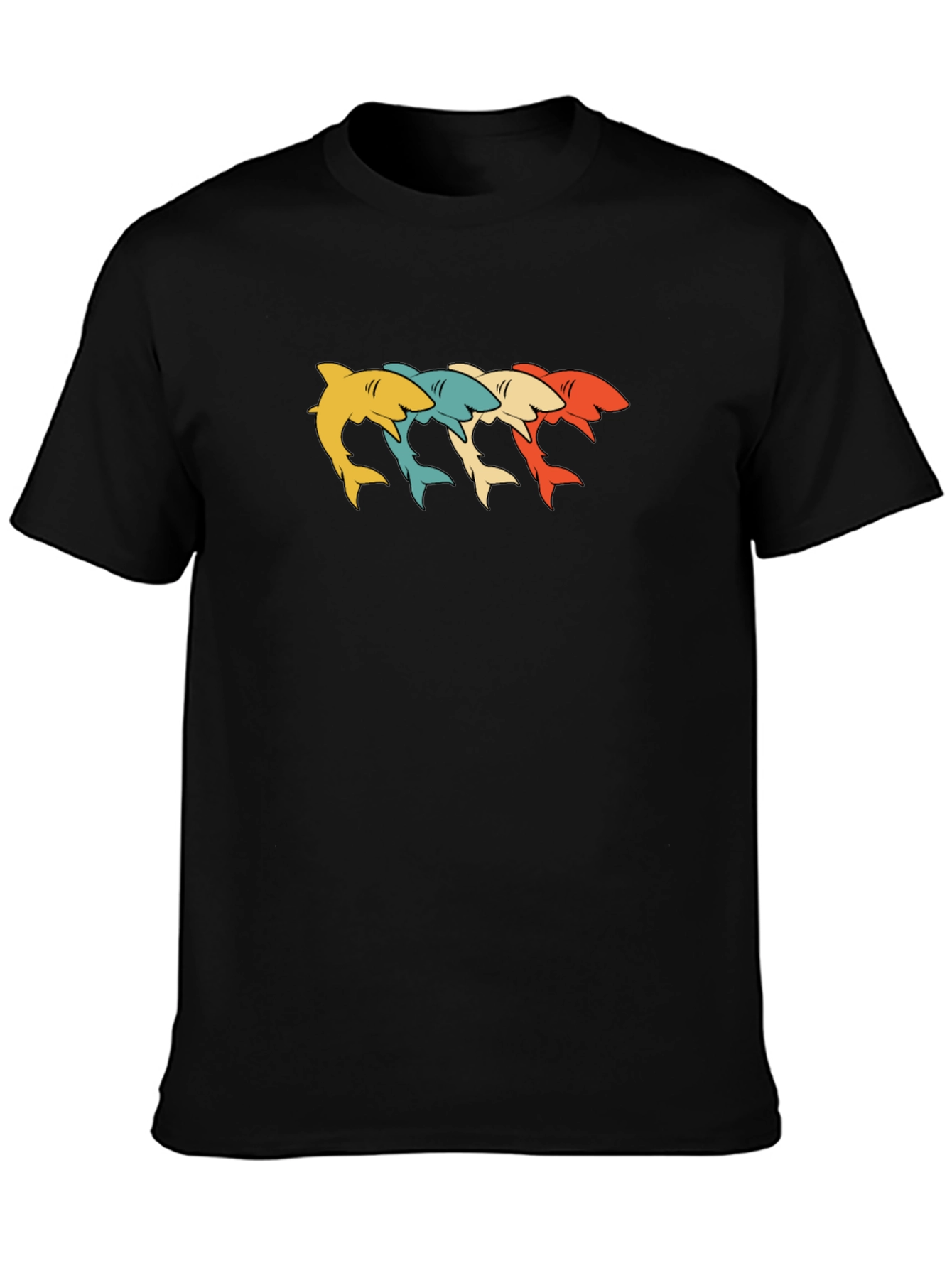 Retro Shark Graphic T-Shirt - Stylish Crew Neck Tee