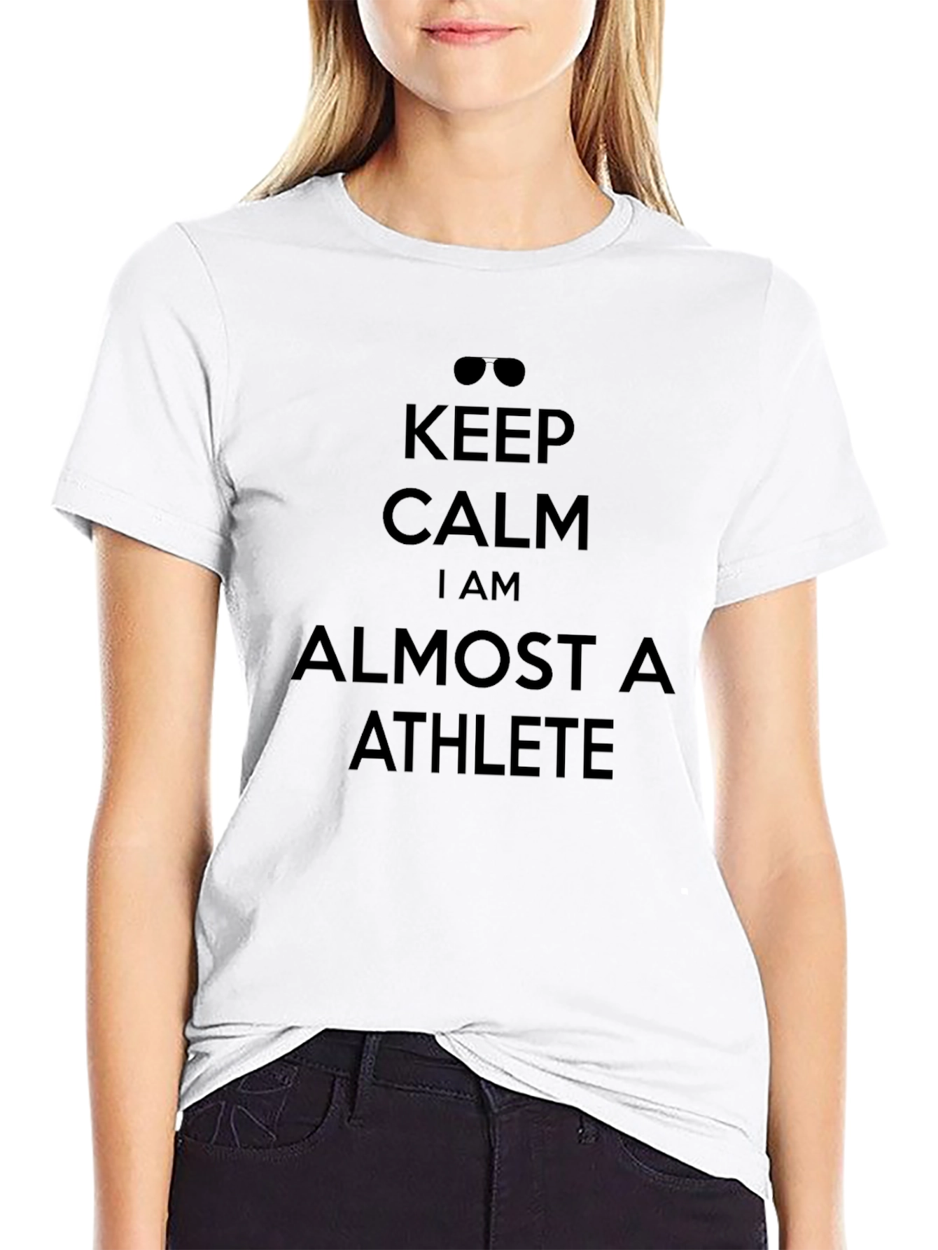 Keep Calm Almost Athlete Black T-Shirt