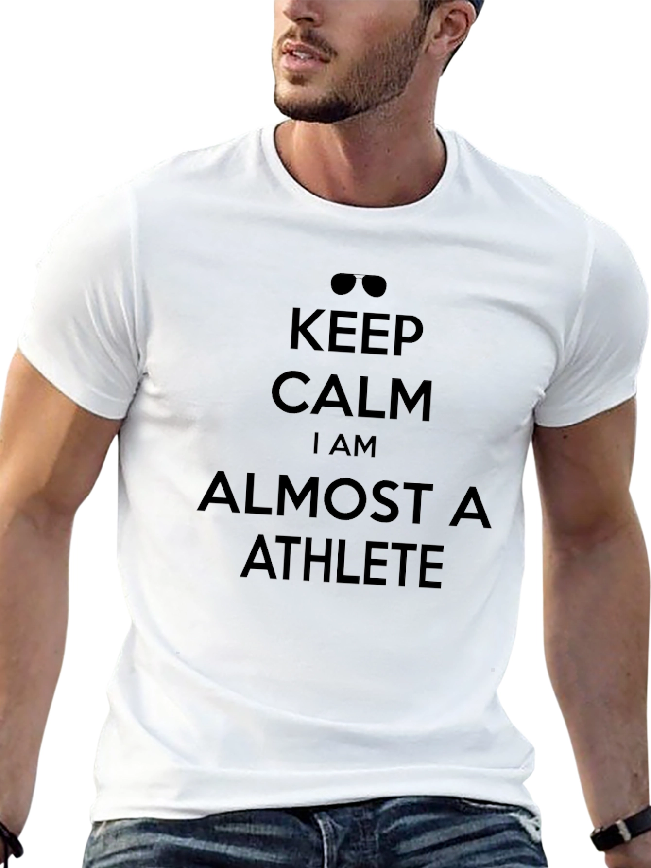 Keep Calm Almost Athlete Black T-Shirt