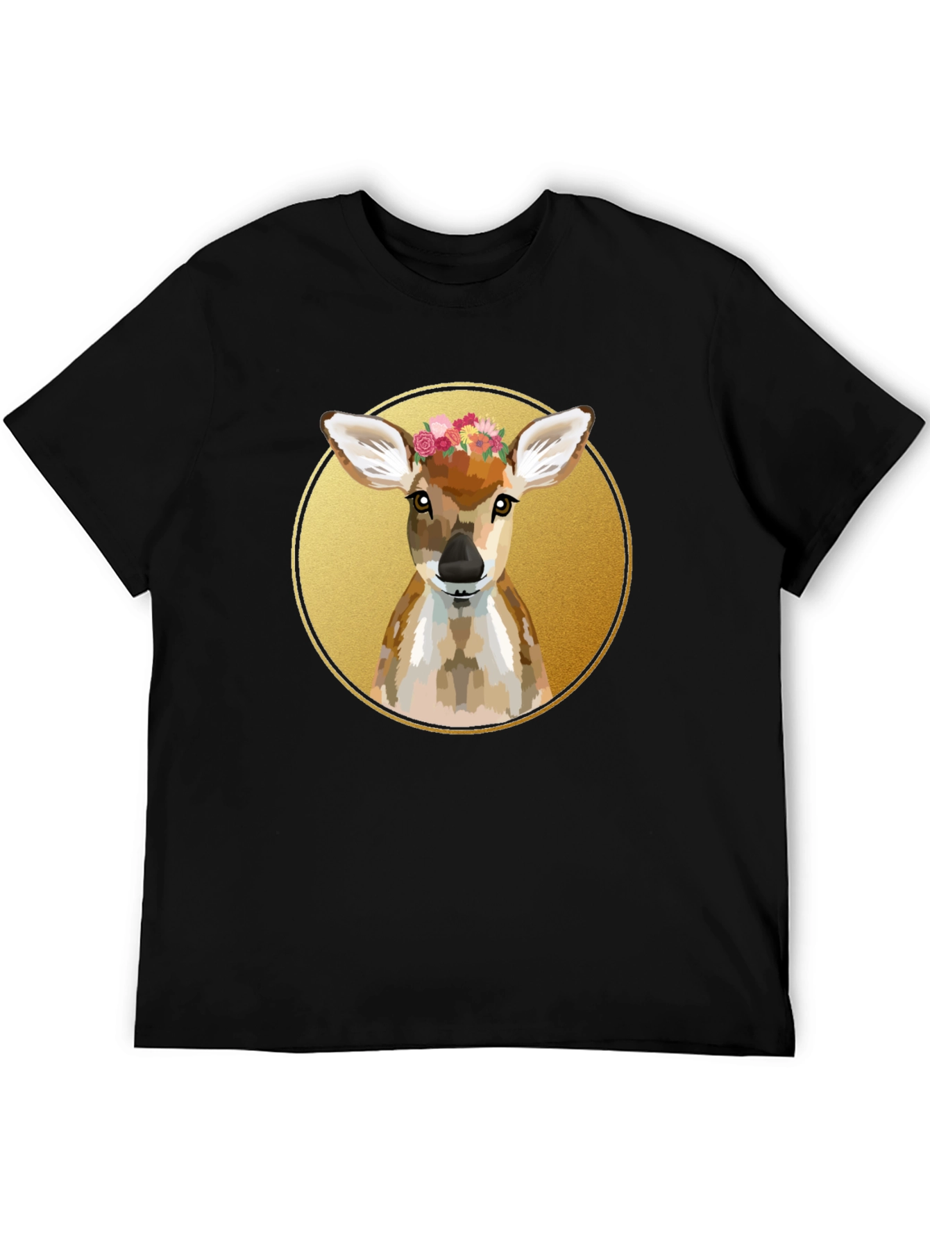 Deer Floral Wreath Graphic Tee - Unisex
