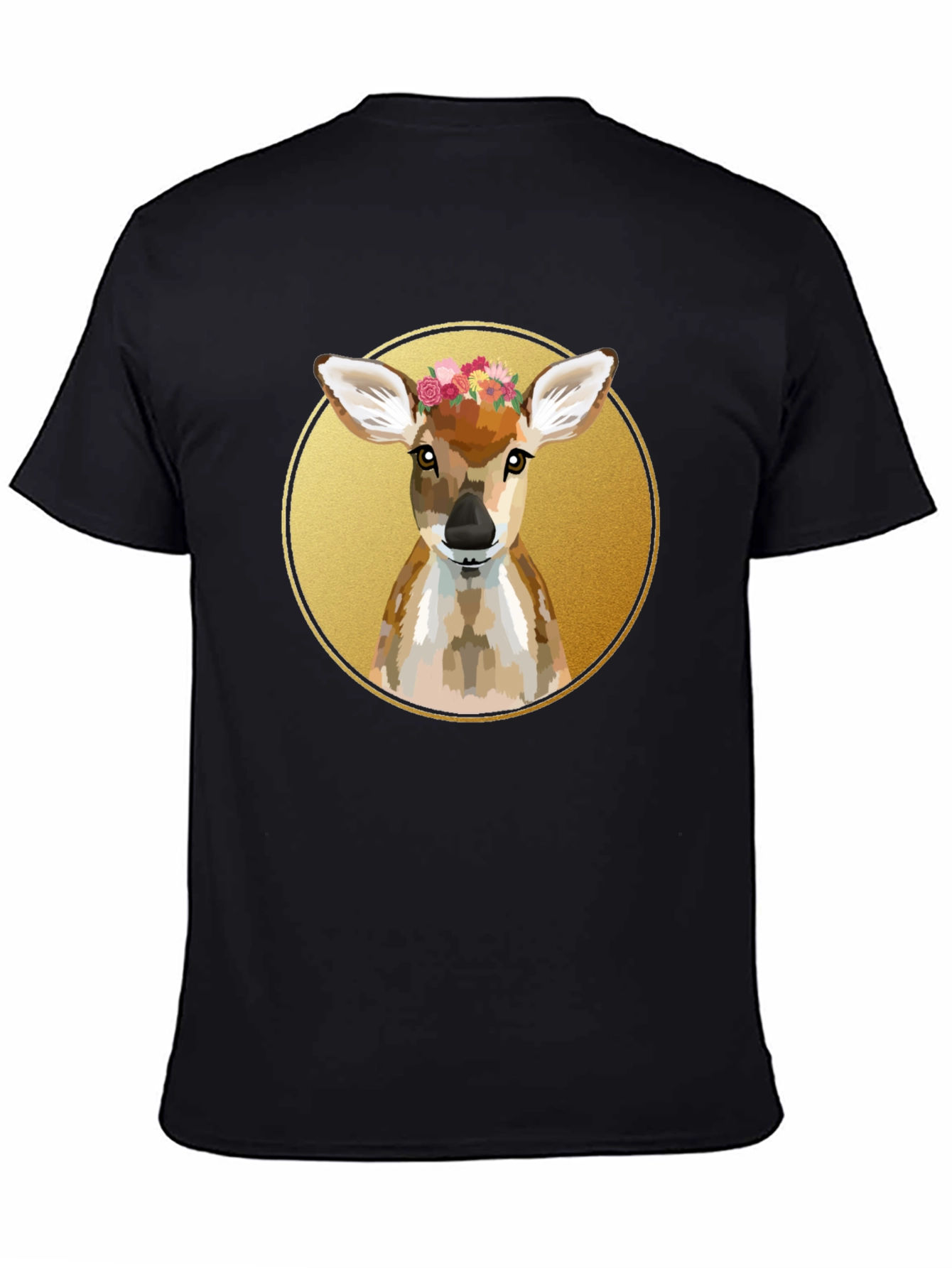 Deer Floral Wreath Graphic Tee - Unisex