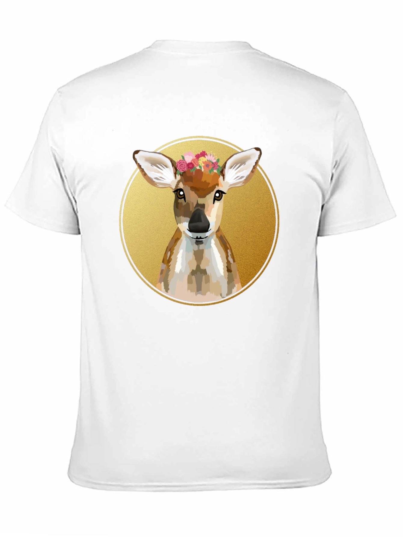 Deer Floral Wreath Graphic Tee - Unisex