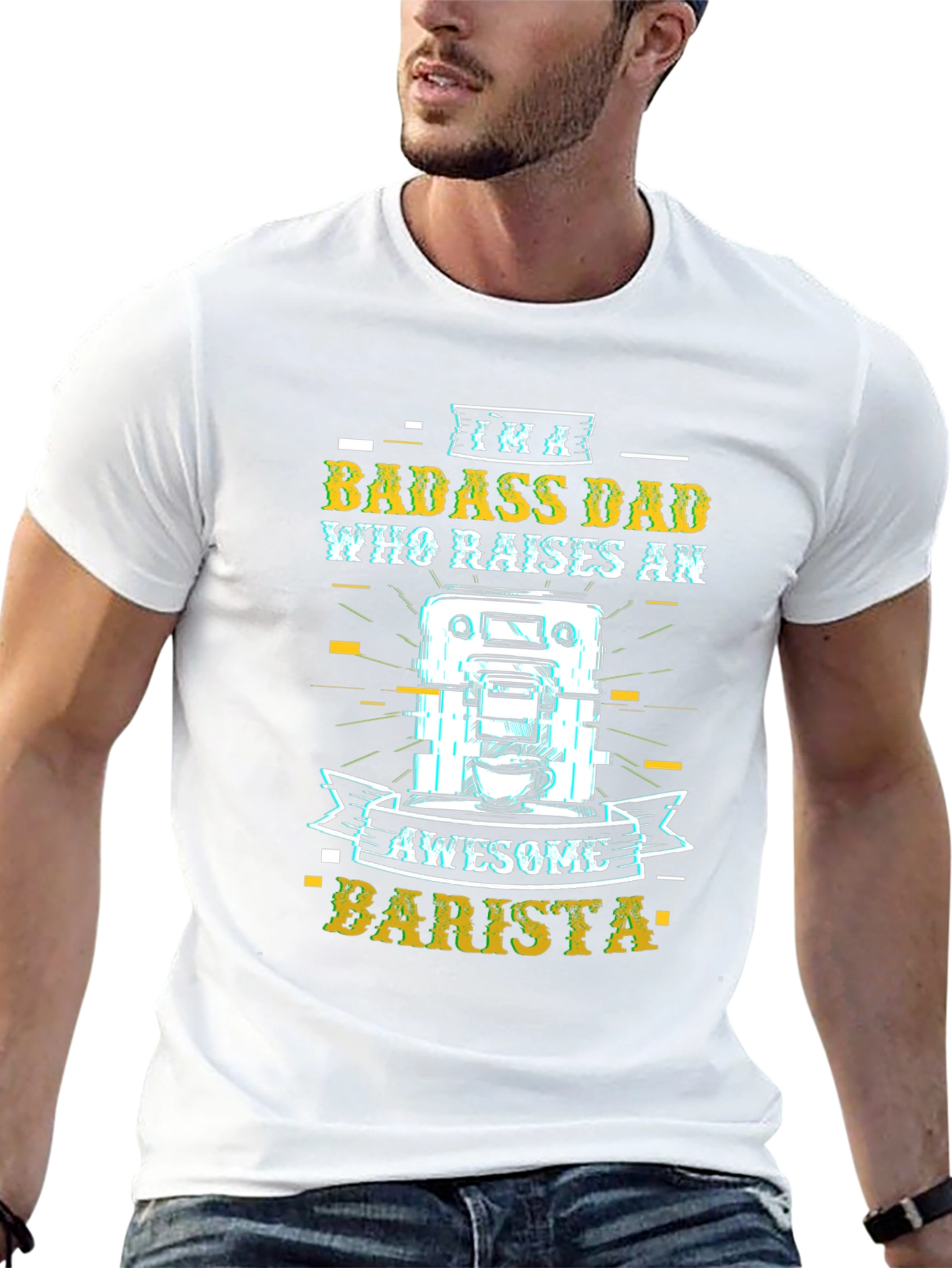 Badass Dad Barista Graphic T-Shirt