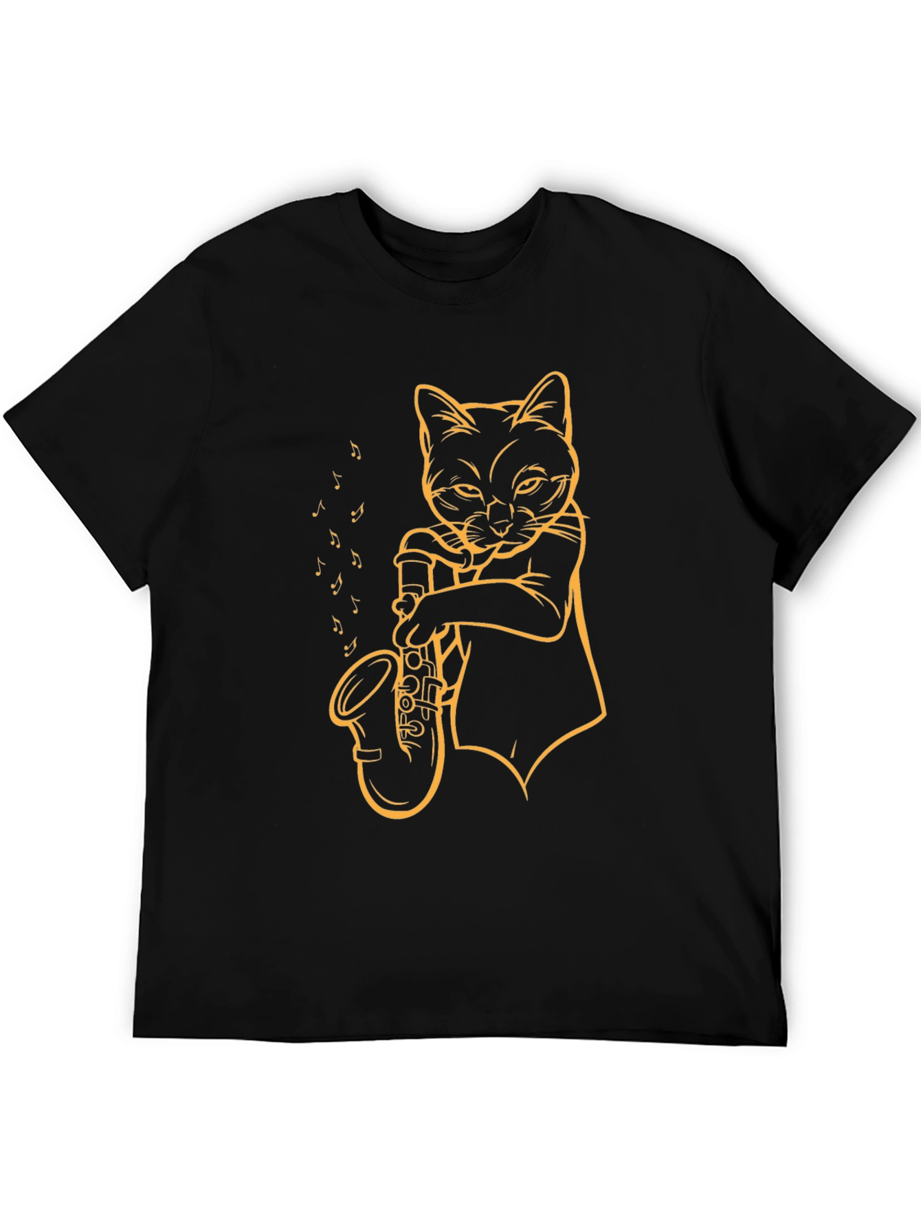 Cat Saxophone T-Shirt - Cool Musician Tee