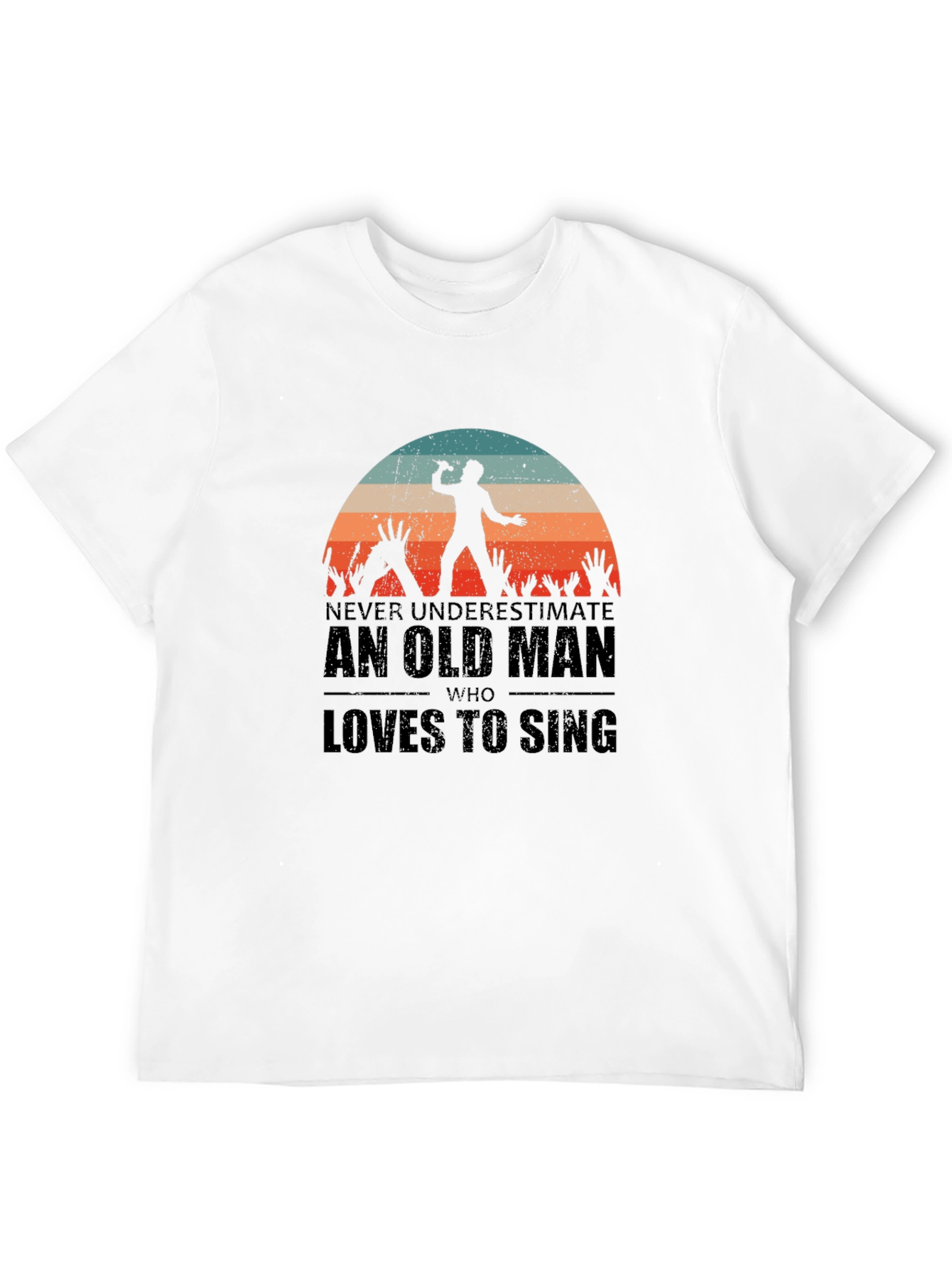 Old Man Who Loves to Sing Black T-Shirt