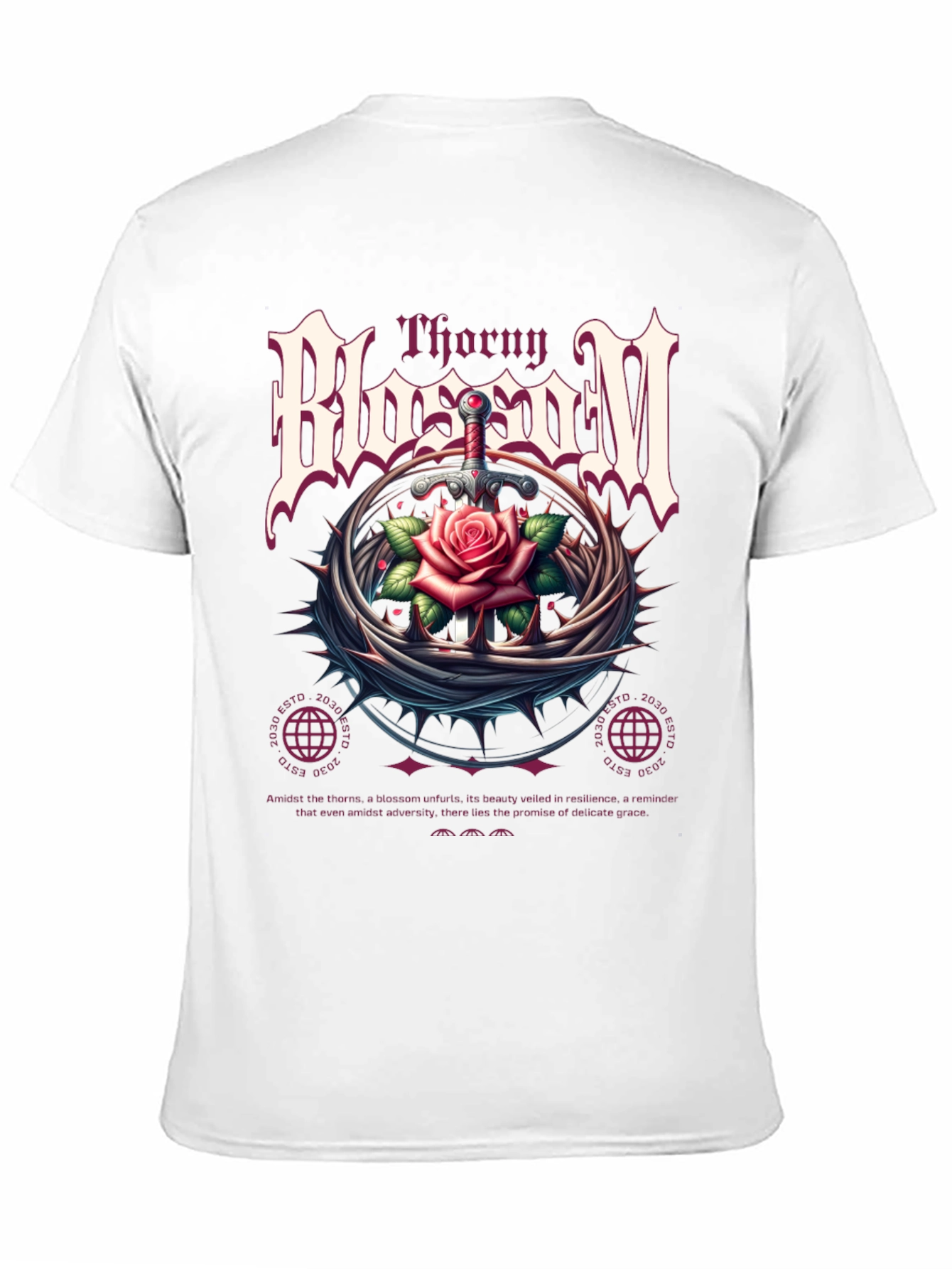 Thorny Blossom Graphic Print T-Shirt