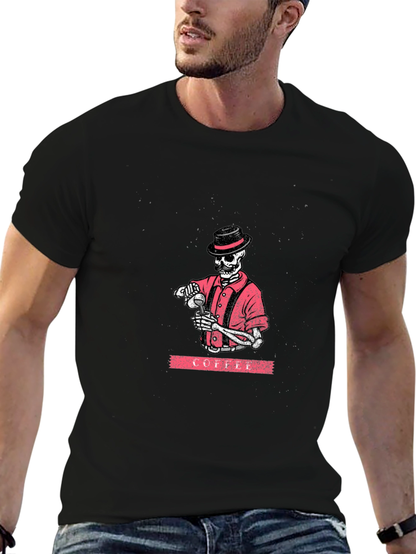 Skeleton Barista Graphic Tee