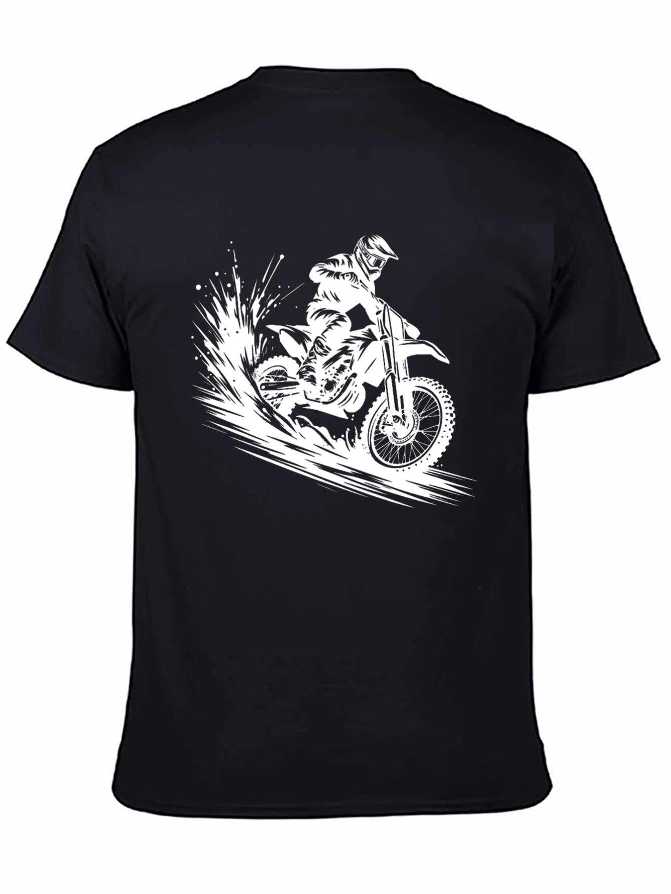 Dirt Bike Rider Graphic Tee - Black Cotton T-Shirt