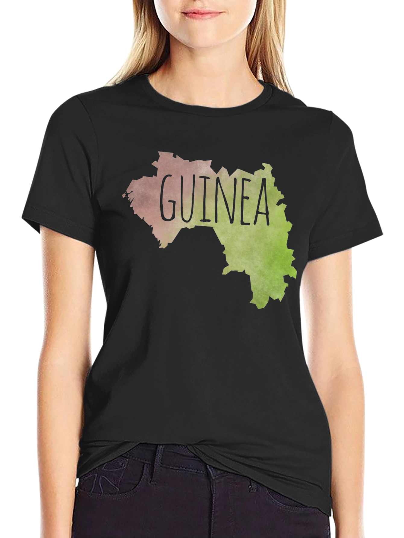Guinea Map Graphic Tee - Black Unisex T-Shirt