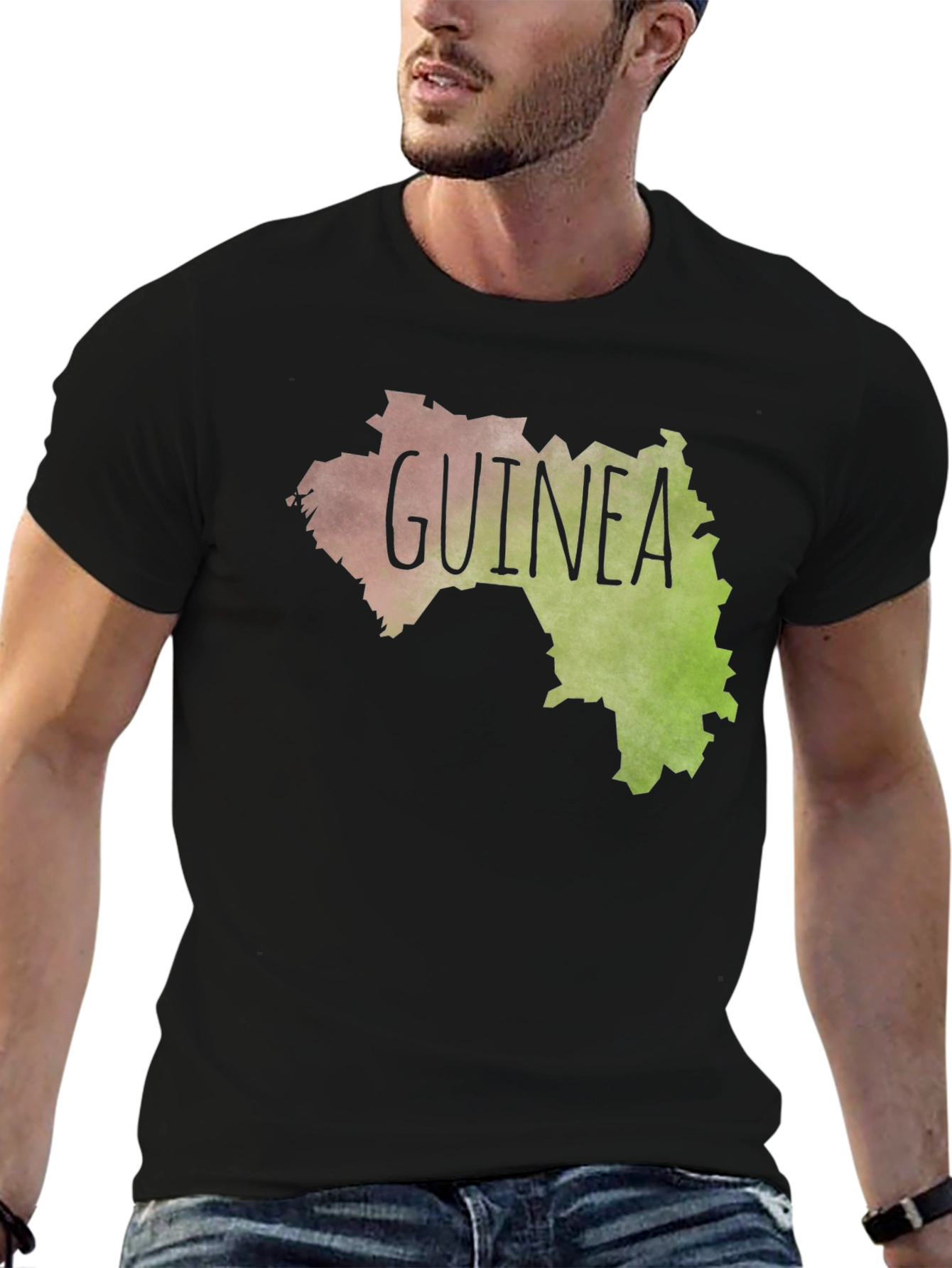 Guinea Map Graphic Tee - Black Unisex T-Shirt
